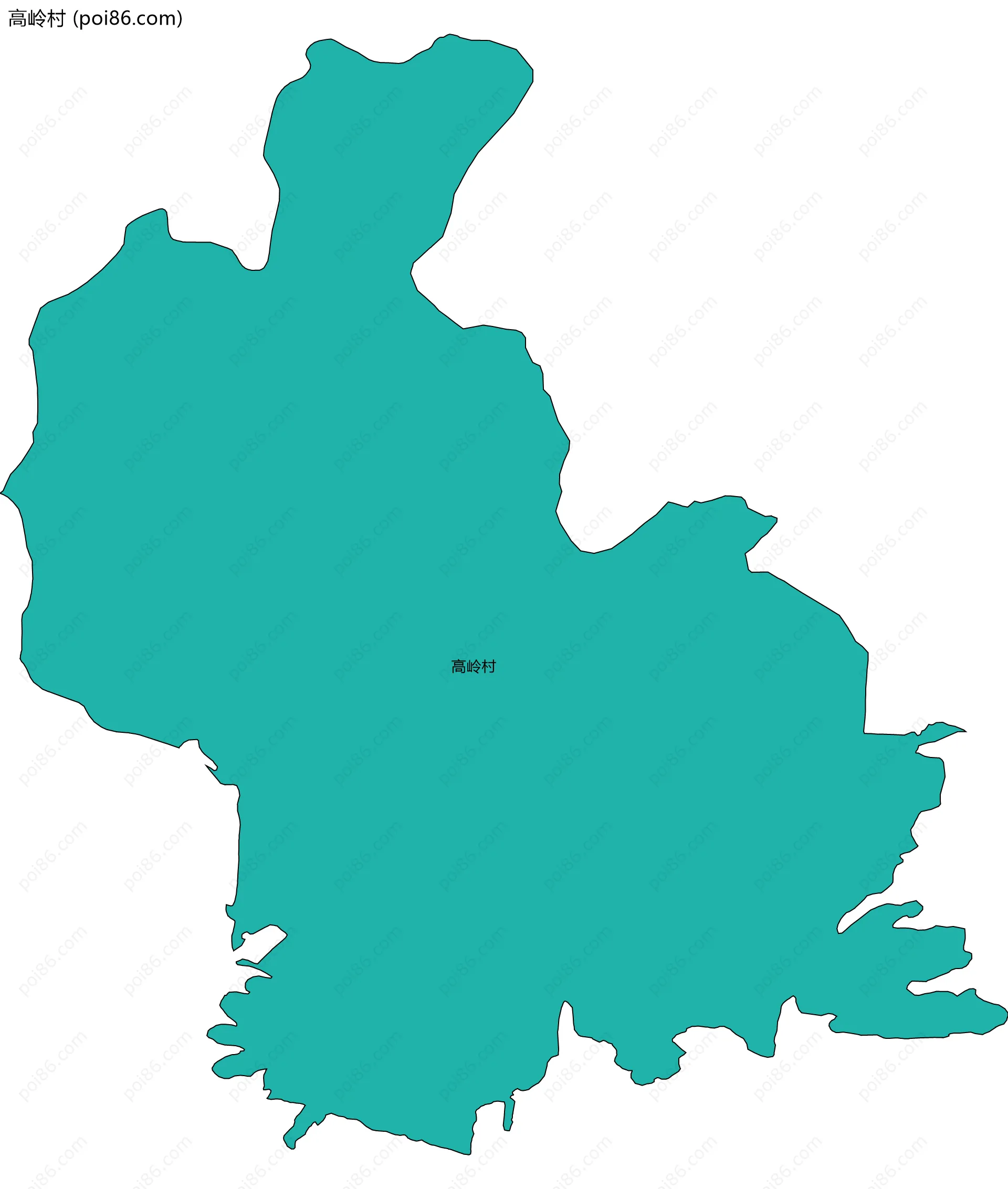 高岭村边界地图