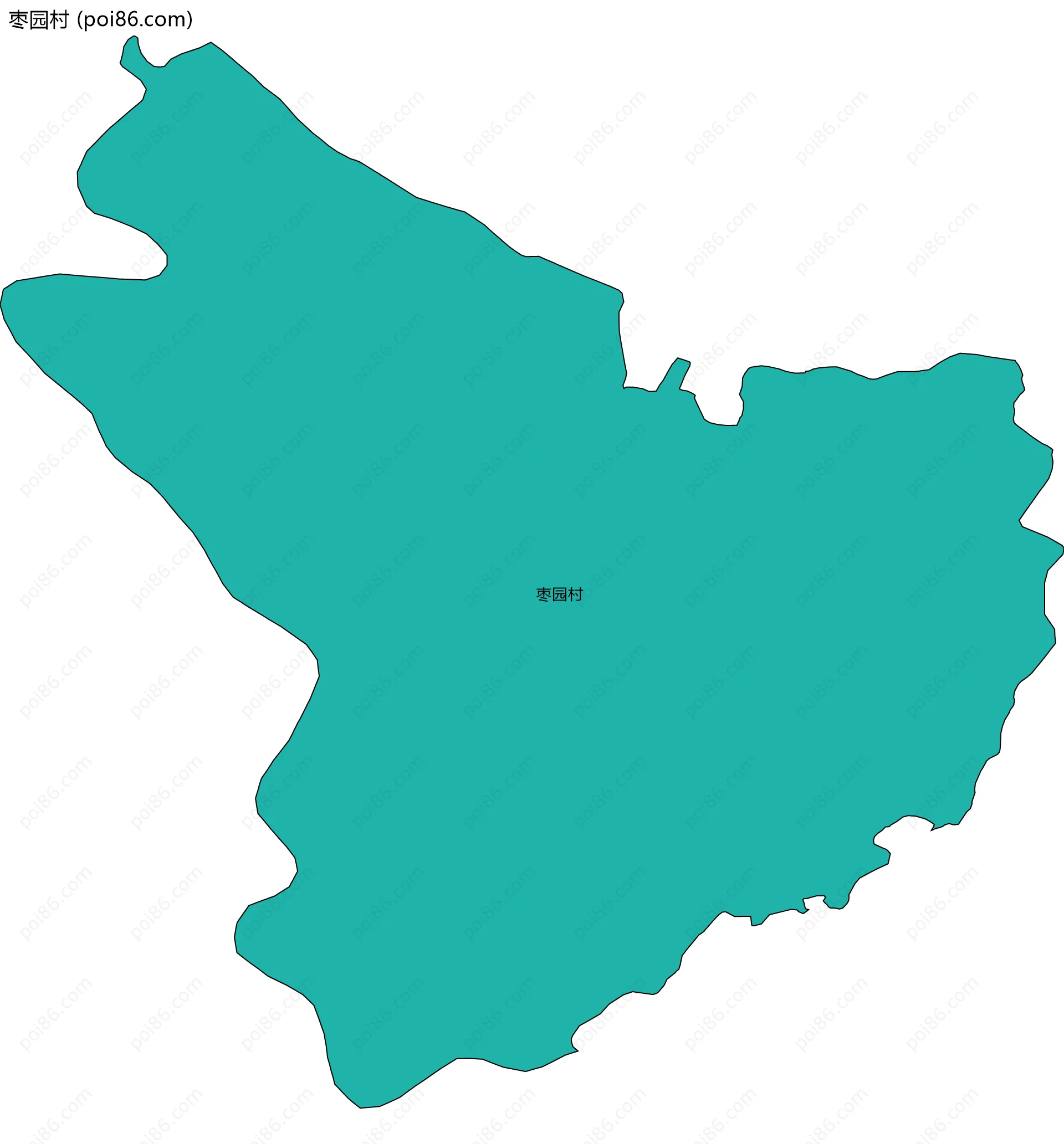 枣园村边界地图