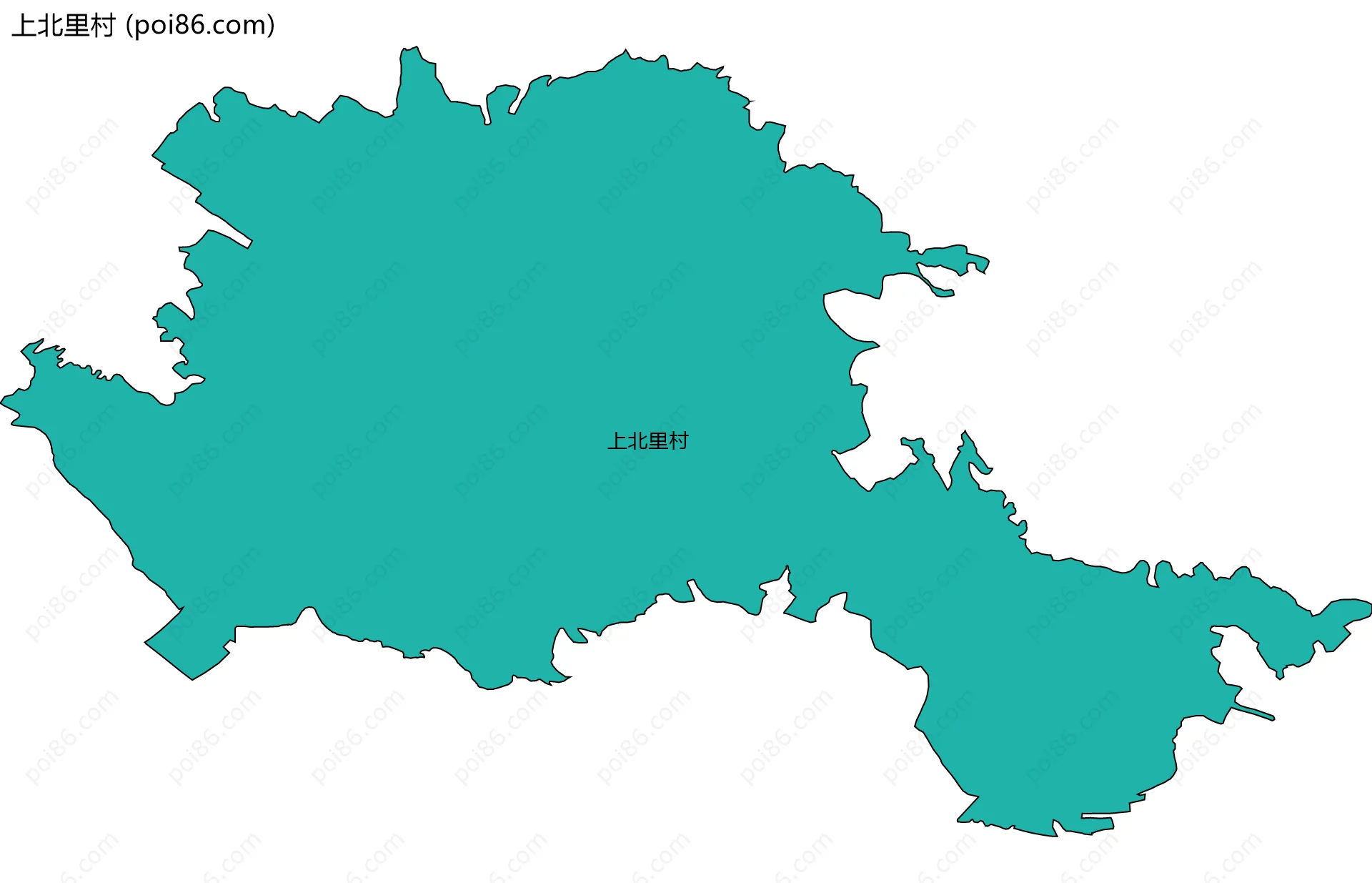 上北里村边界地图