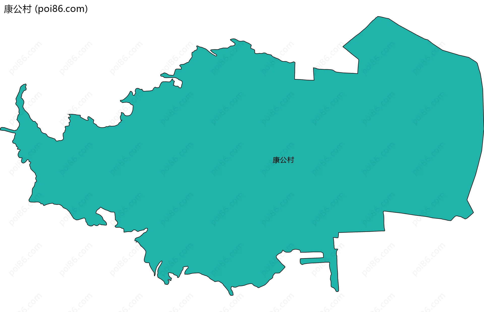 康公村边界地图