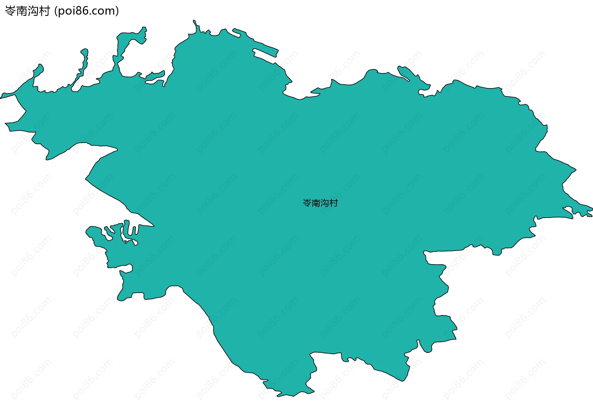 岺南沟村边界地图