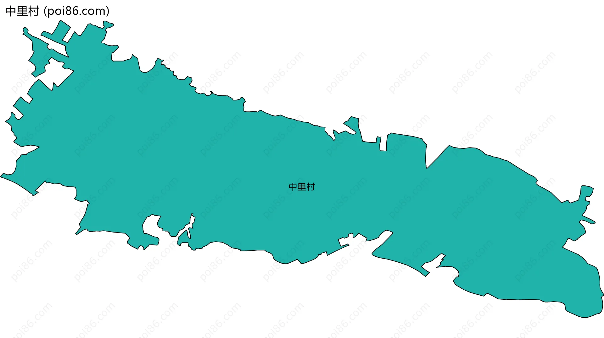 中里村边界地图