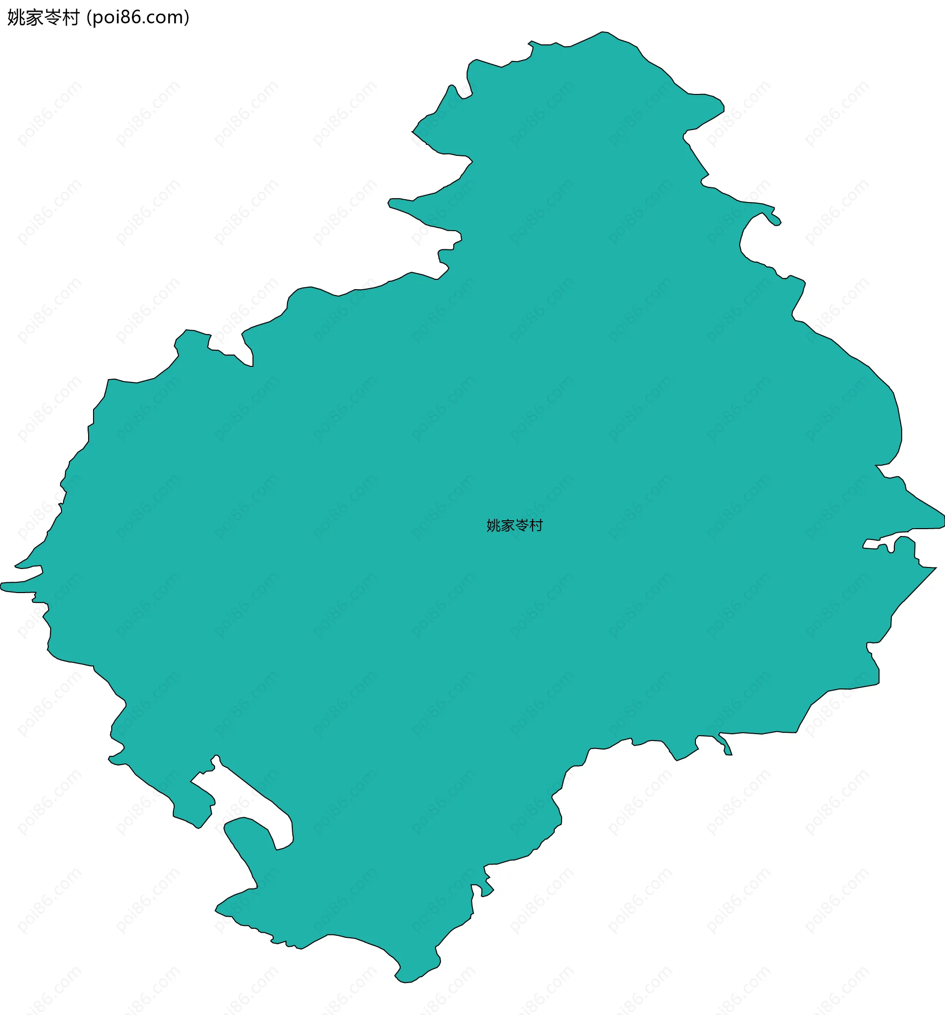姚家岺村边界地图