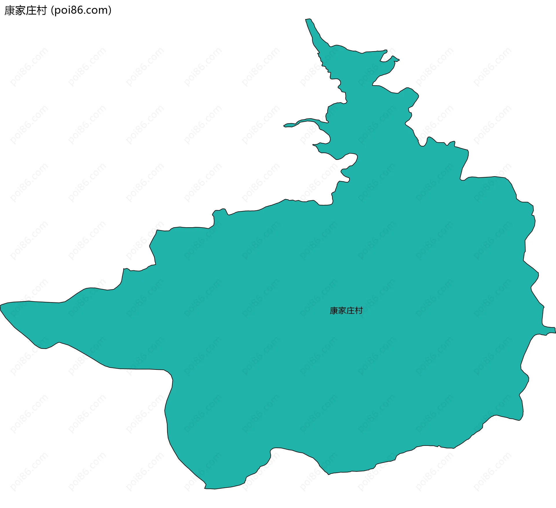 康家庄村边界地图