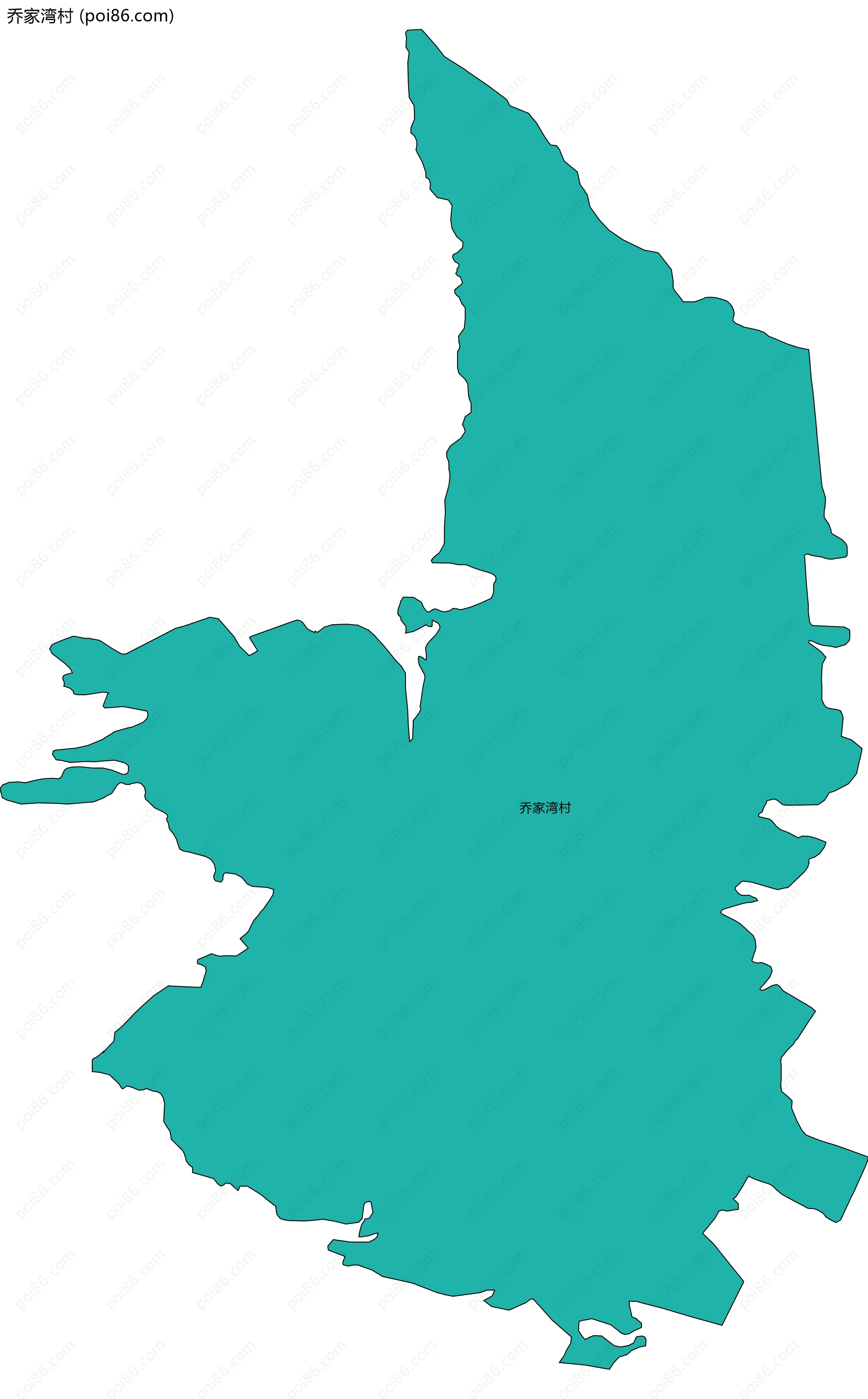 乔家湾村边界地图