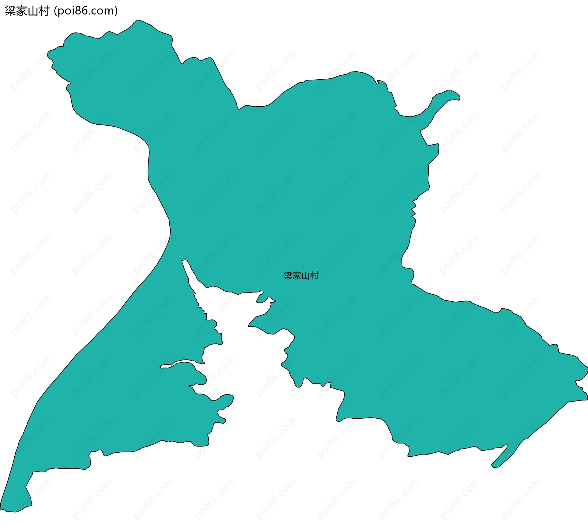 梁家山村边界地图