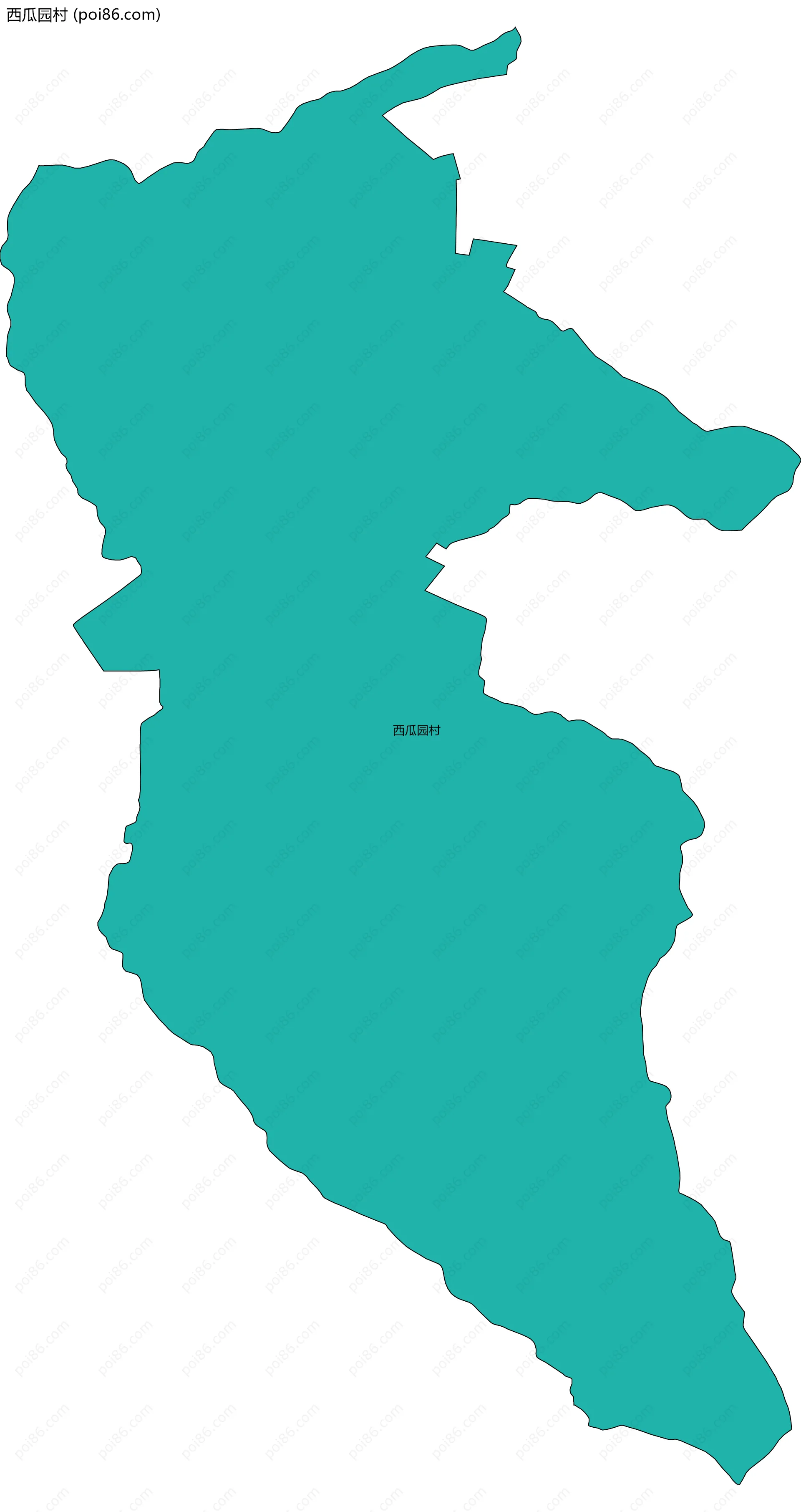 西瓜园村边界地图