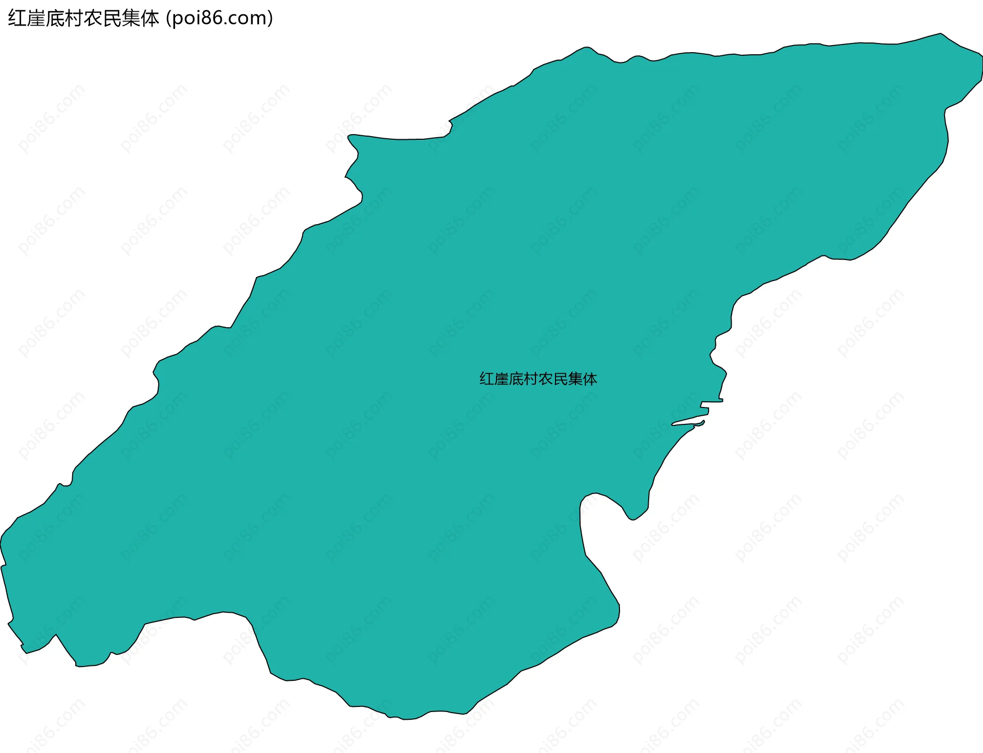 红崖底村农民集体边界地图
