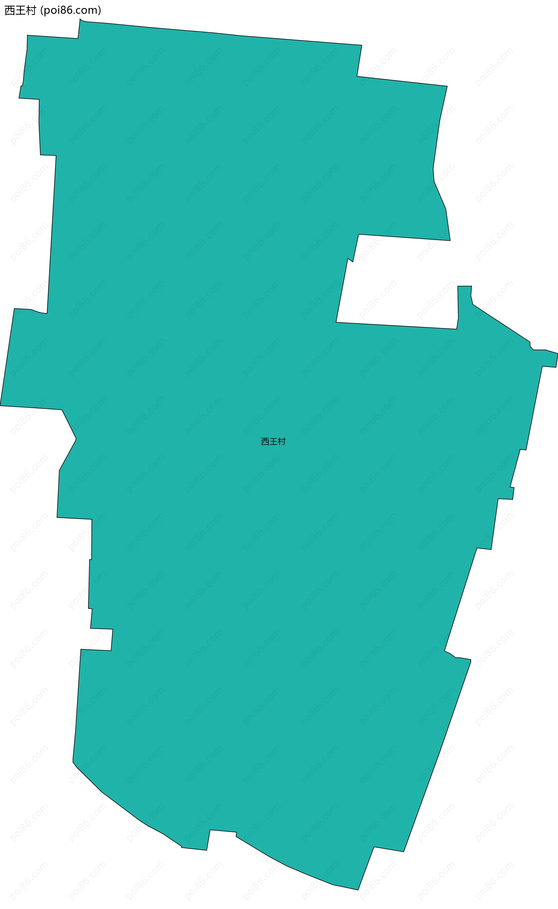 西王村边界地图