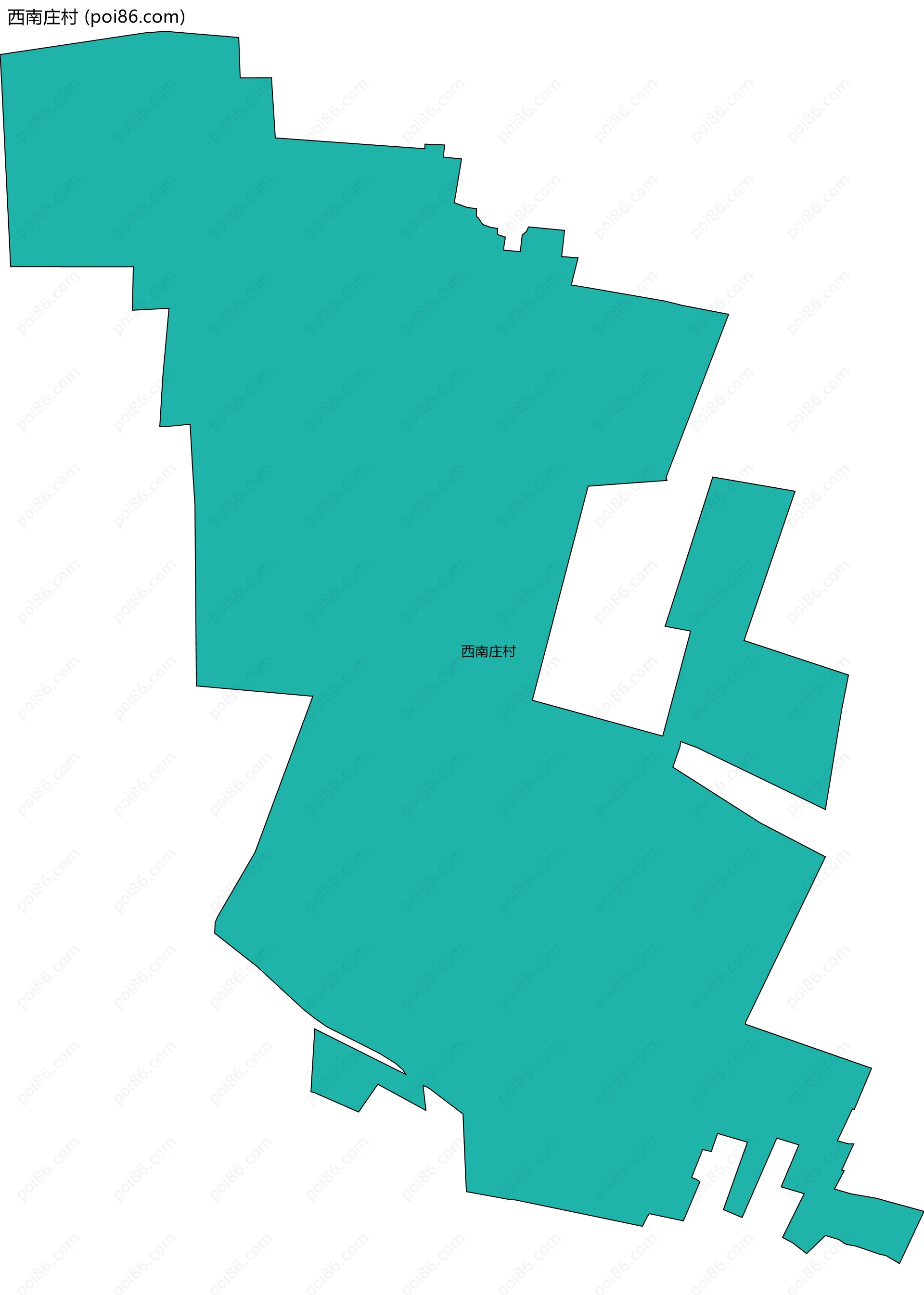 西南庄村边界地图