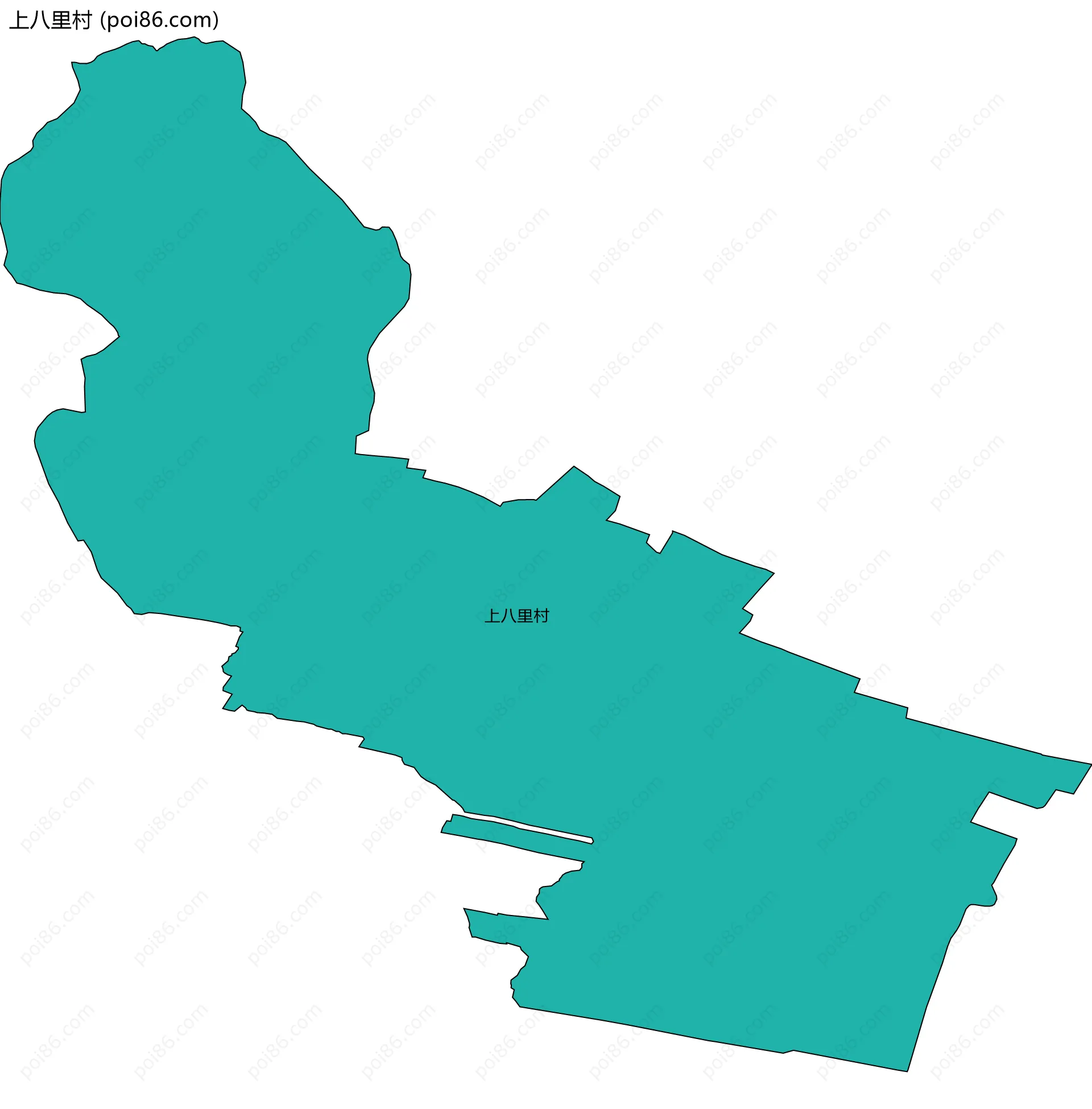 上八里村边界地图