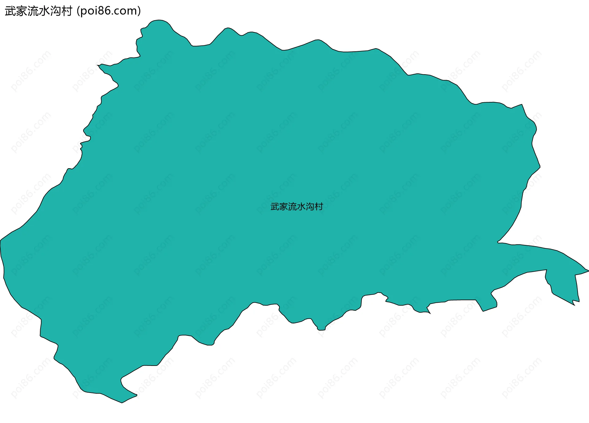 武家流水沟村边界地图