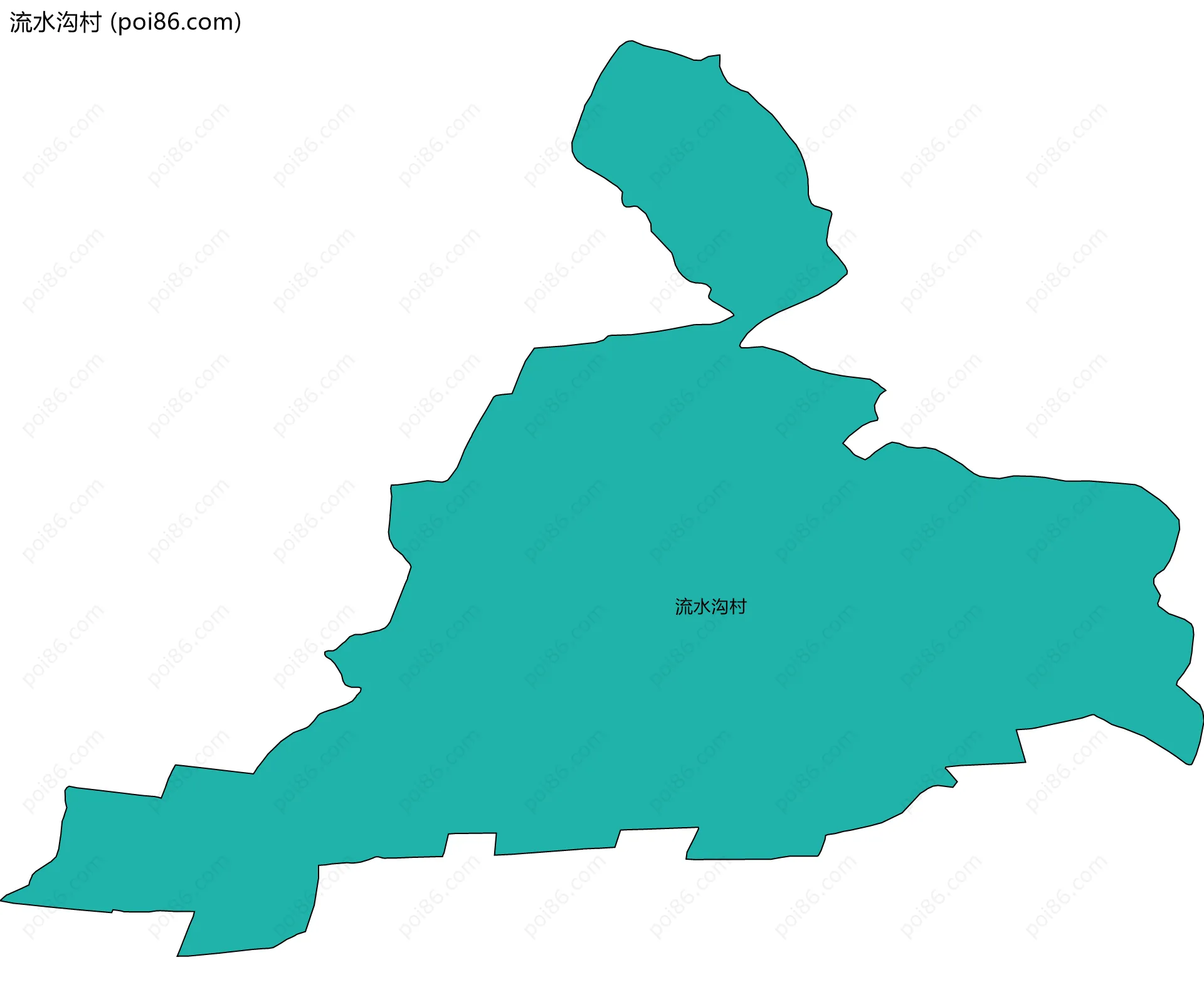流水沟村边界地图