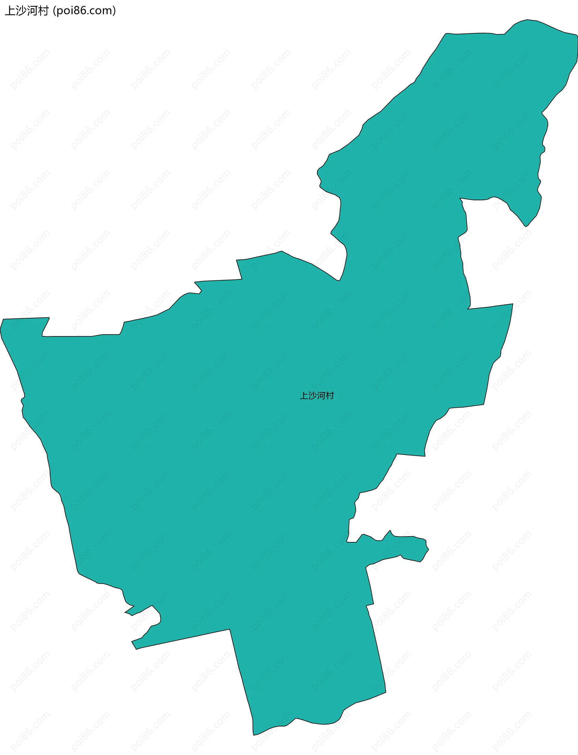 上沙河村边界地图