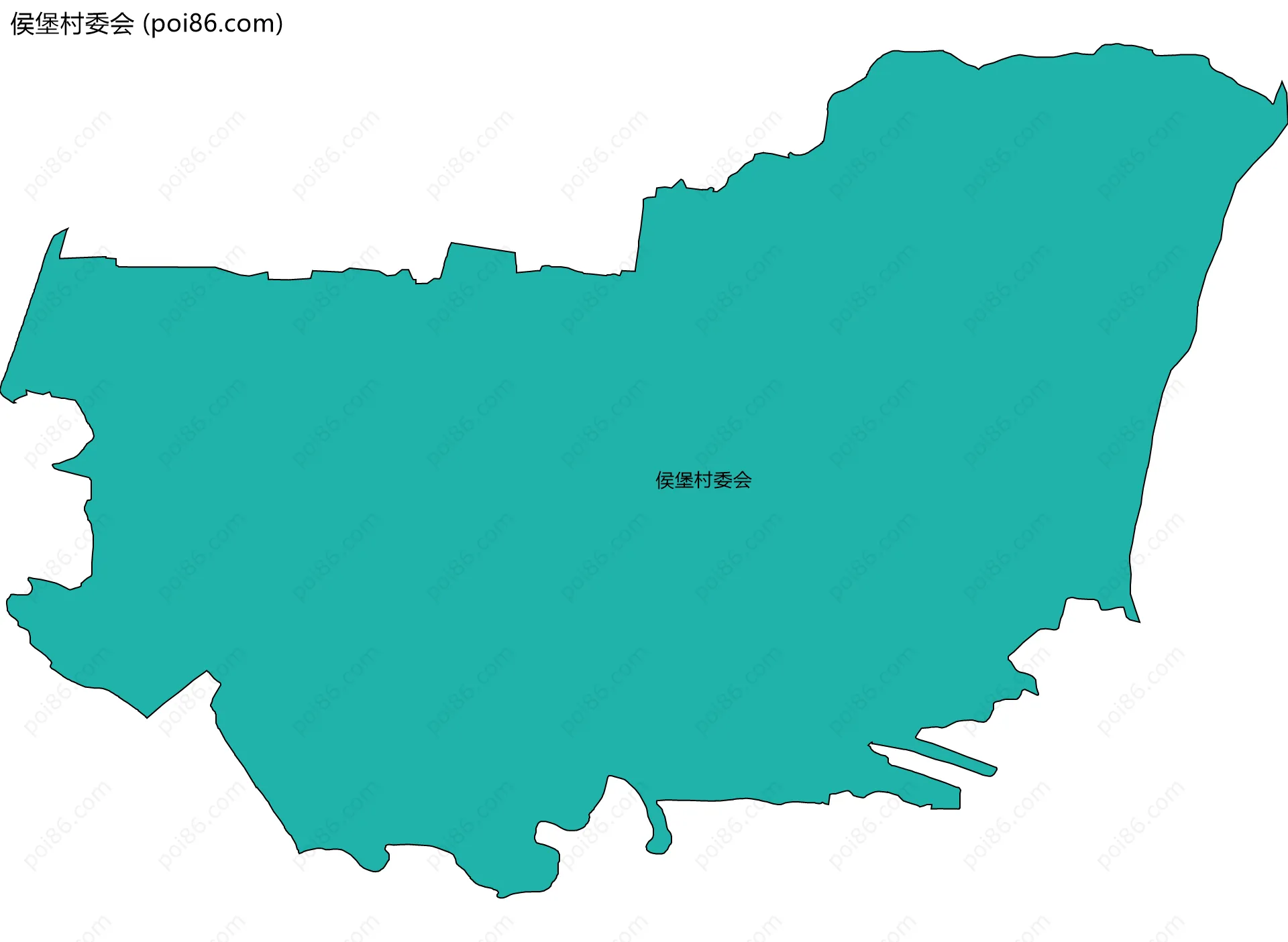 侯堡村委会边界地图