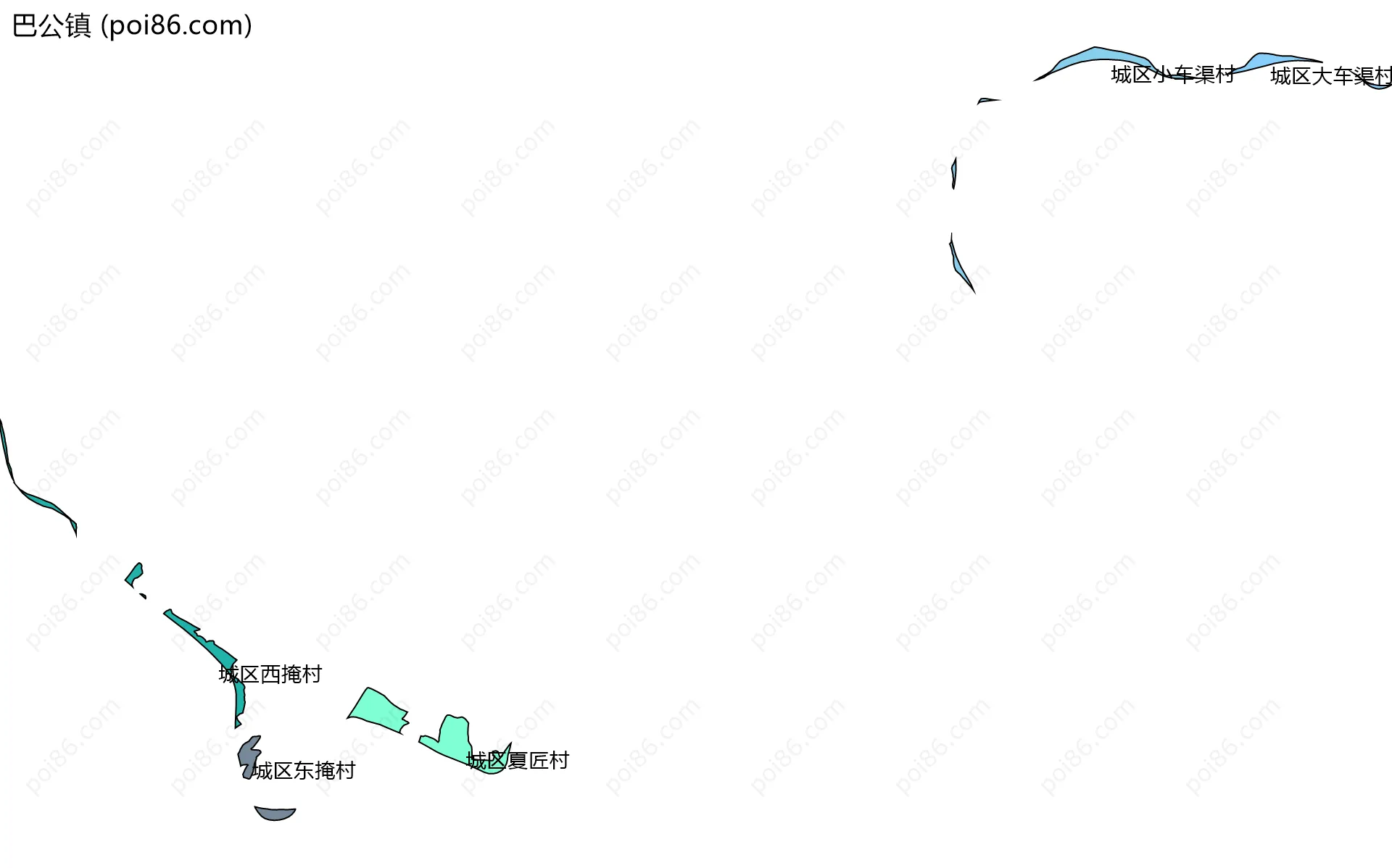 巴公镇边界地图(五级行政区划)