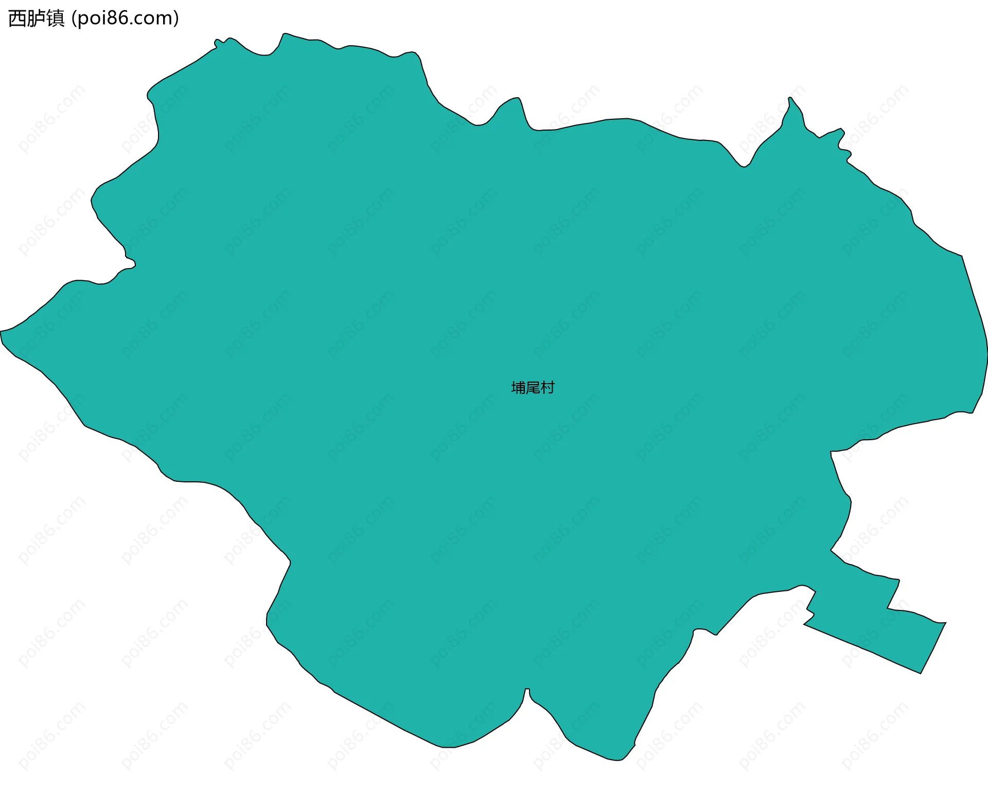 西胪镇边界地图(五级行政区划)