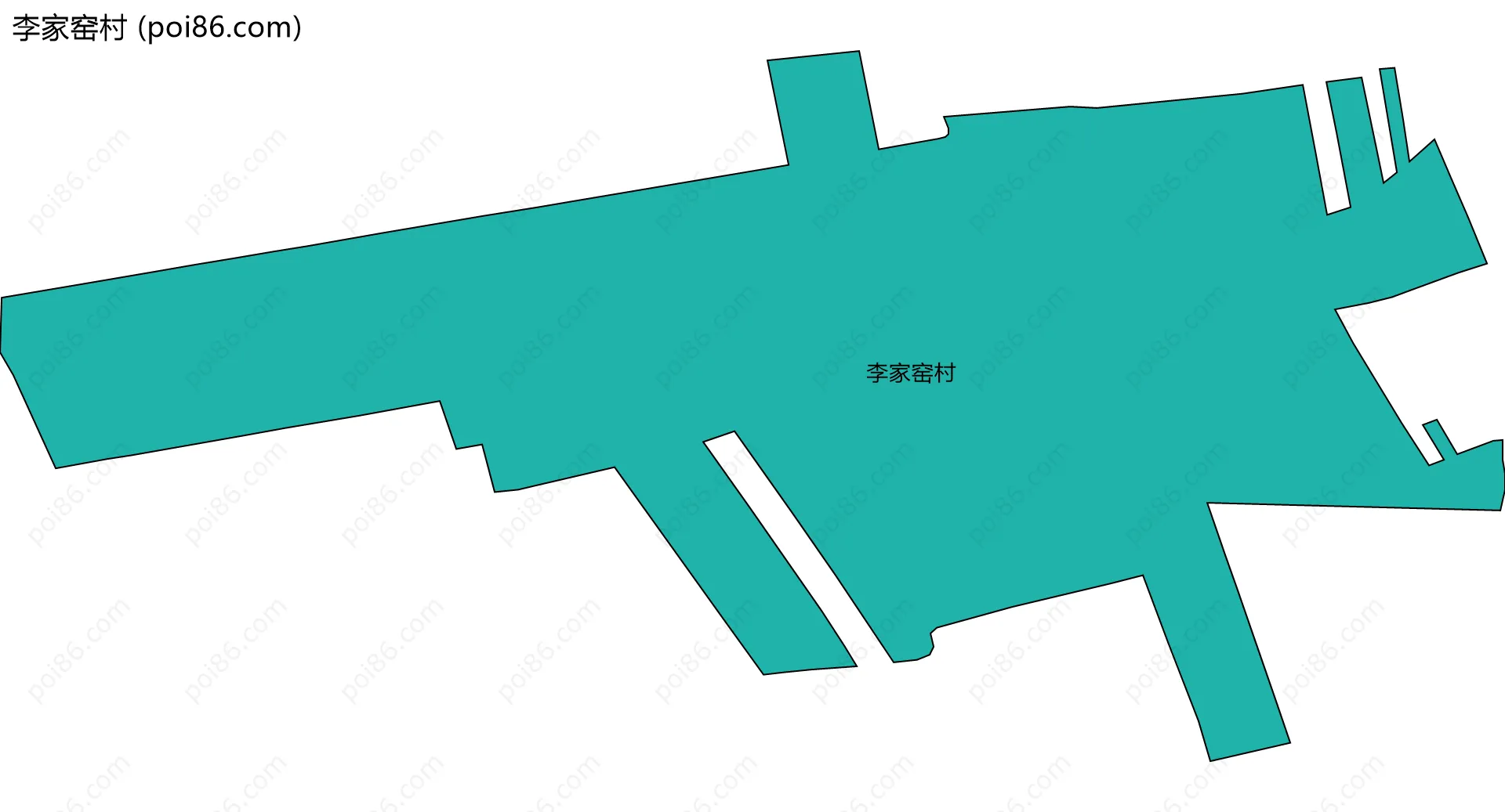 李家窑村边界地图