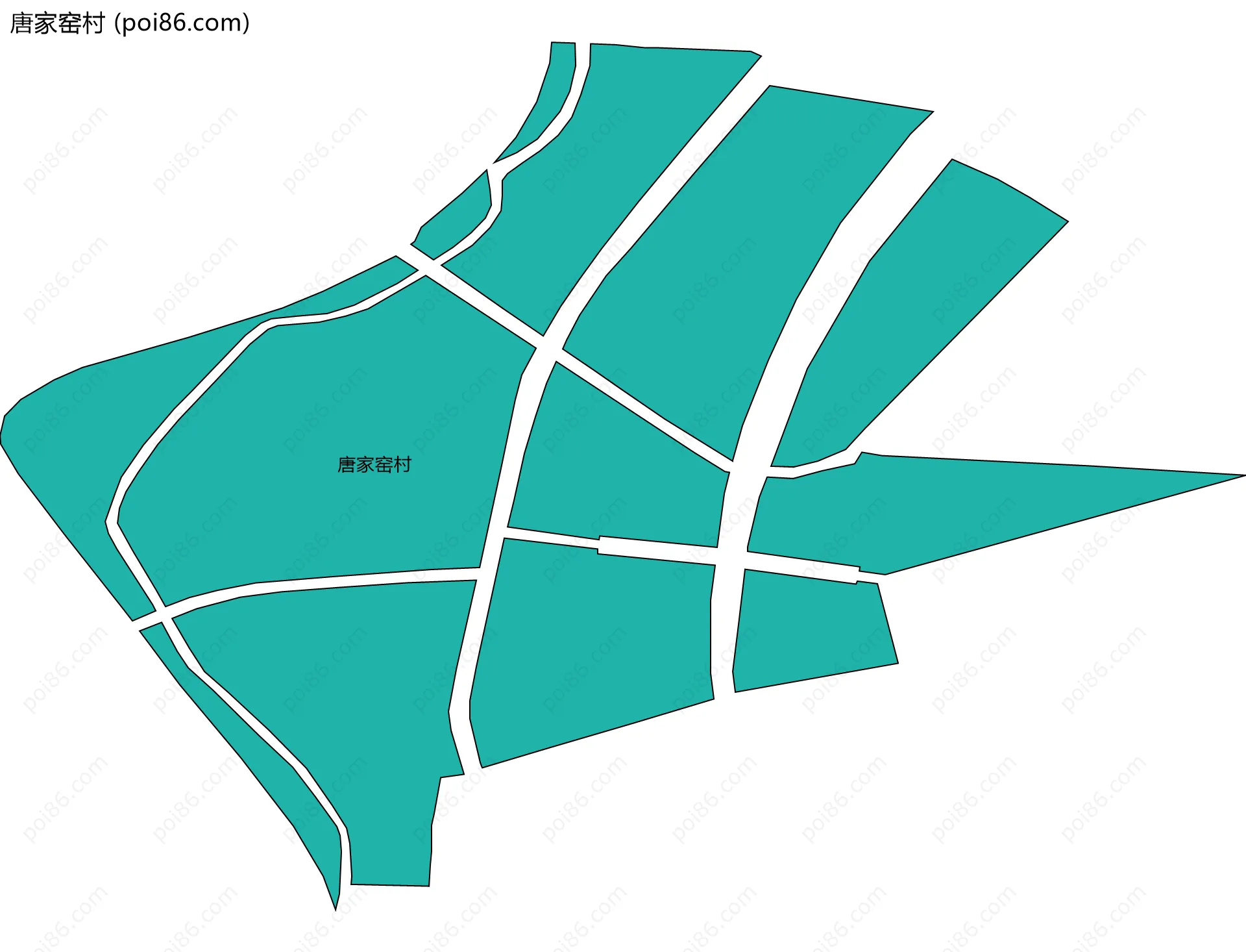 唐家窑村边界地图