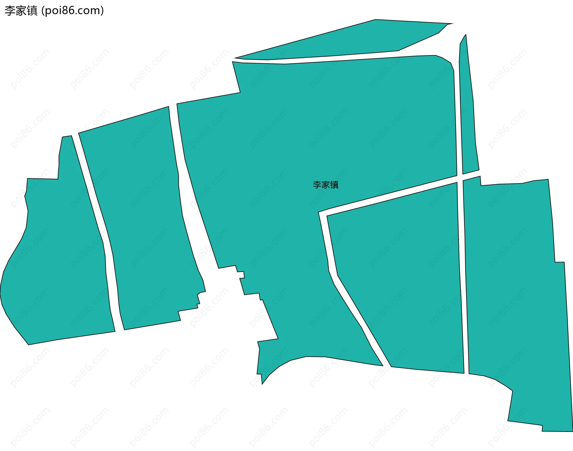 李家镇边界地图