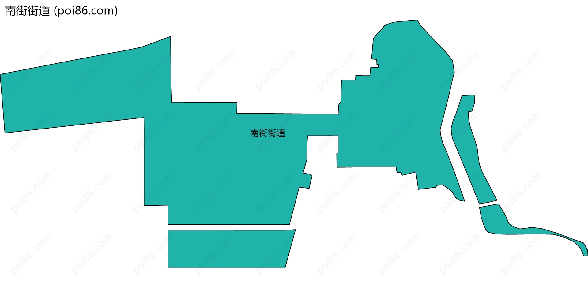 南街街道边界地图