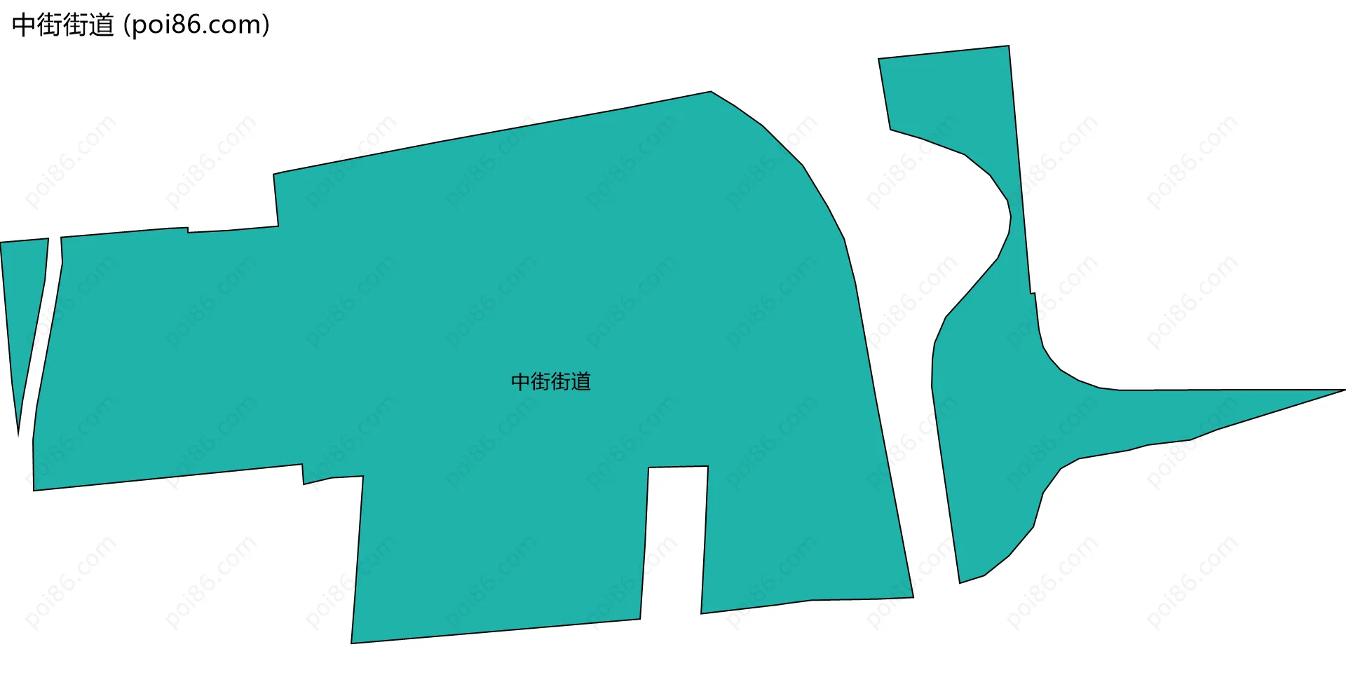 中街街道边界地图