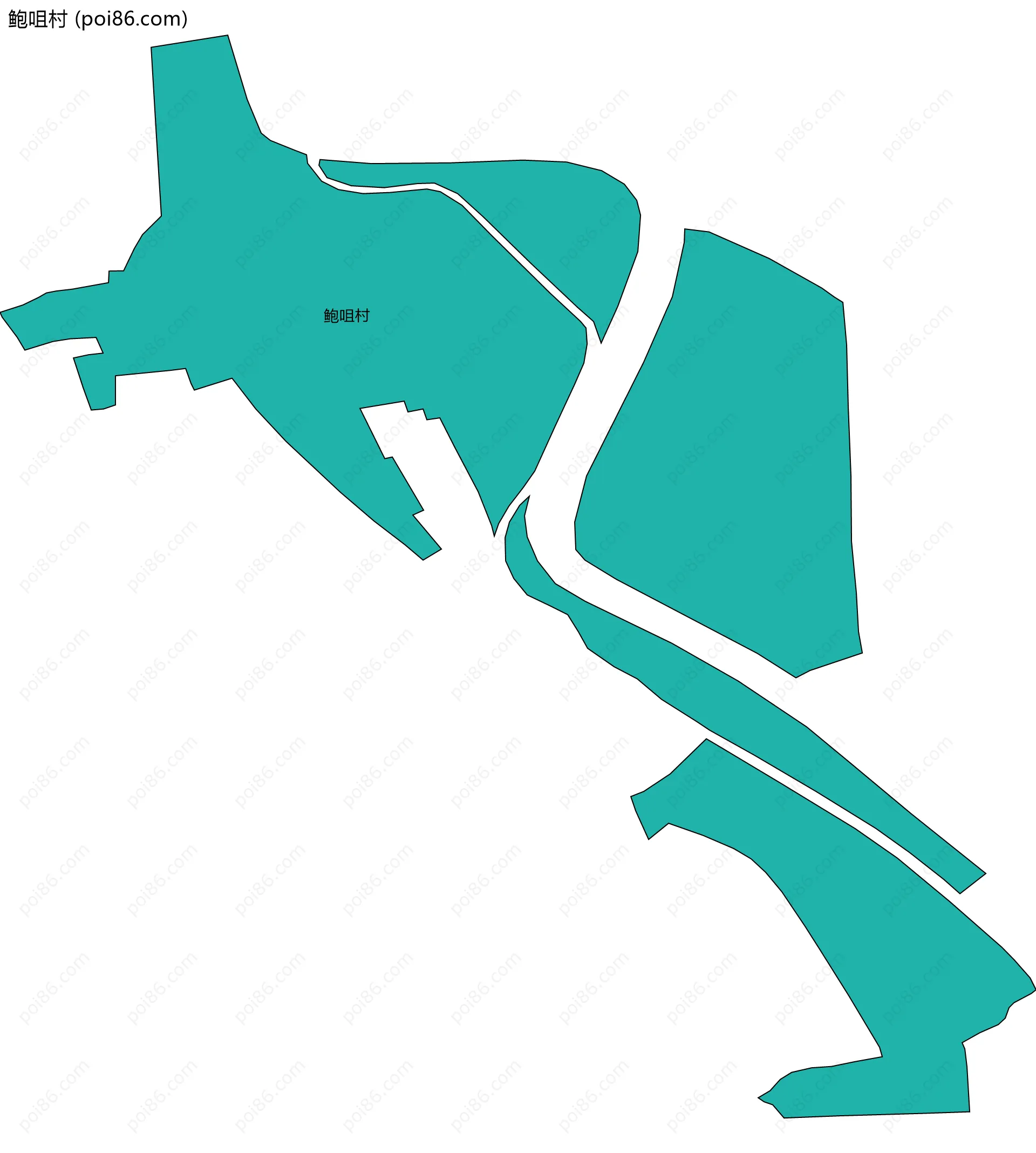 鲍咀村边界地图