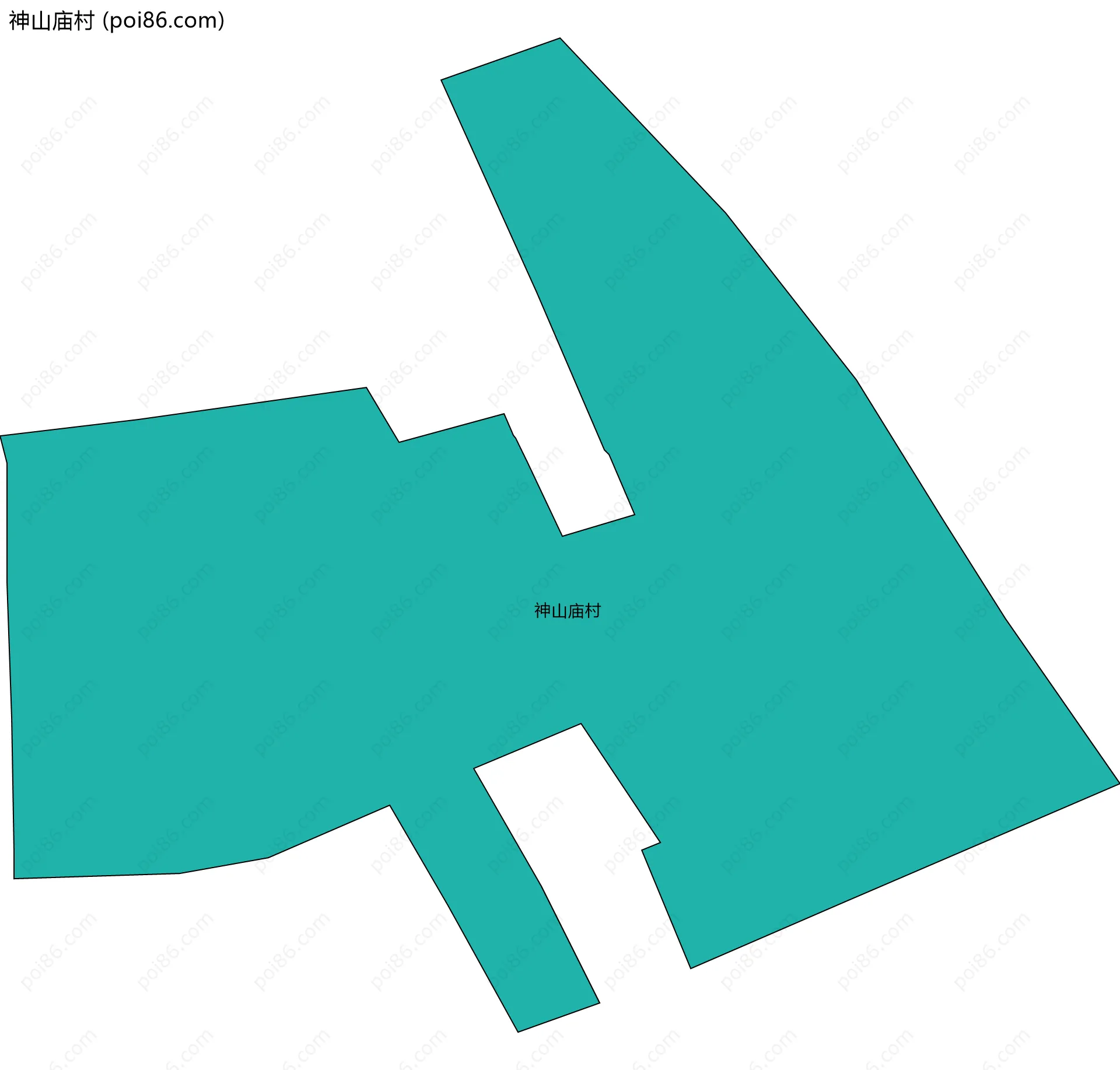 神山庙村边界地图