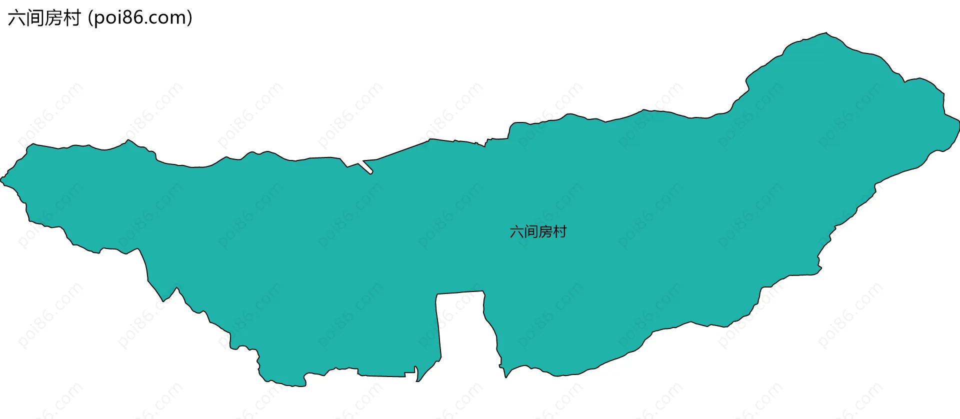 六间房村边界地图