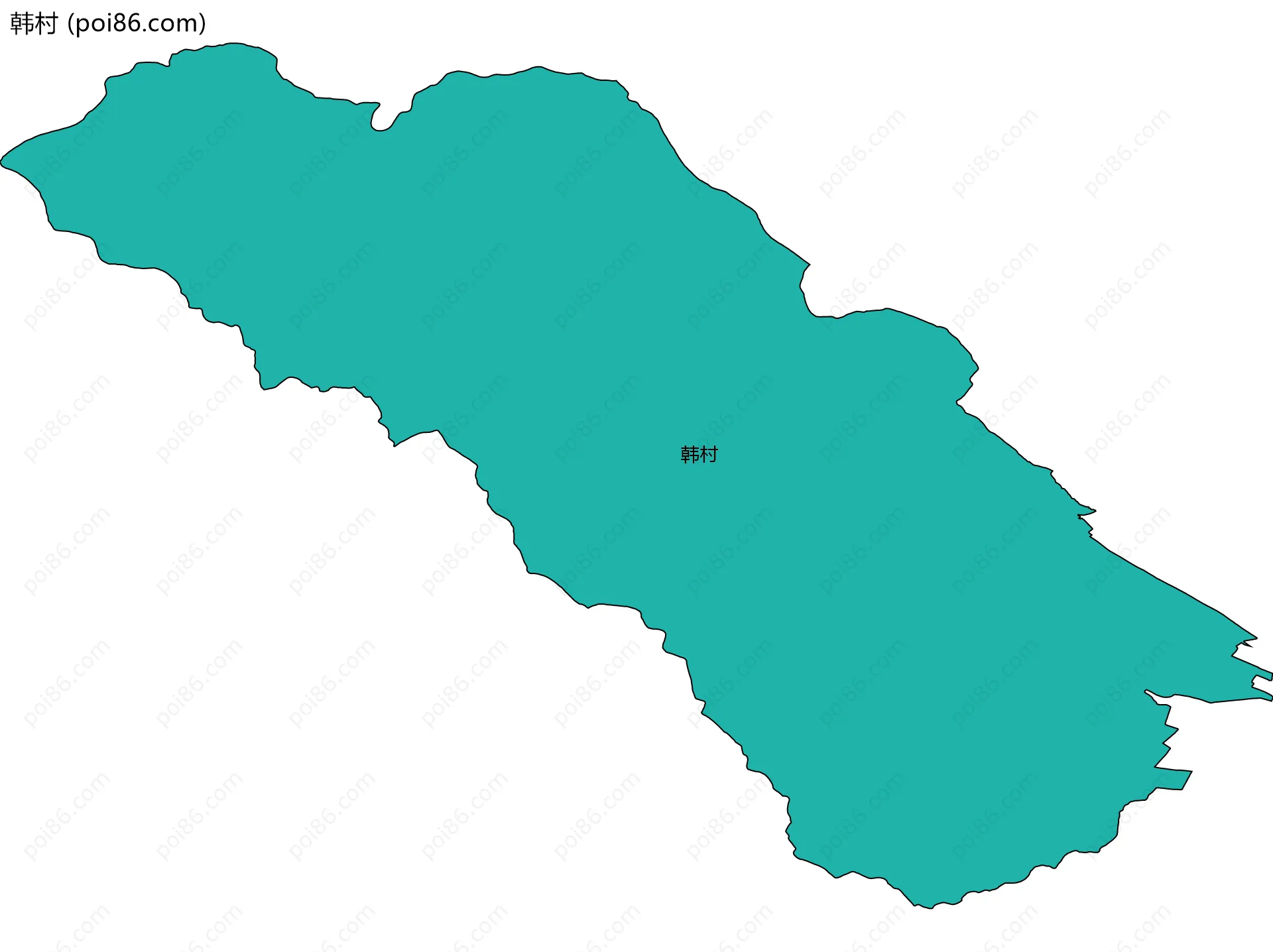 韩村边界地图