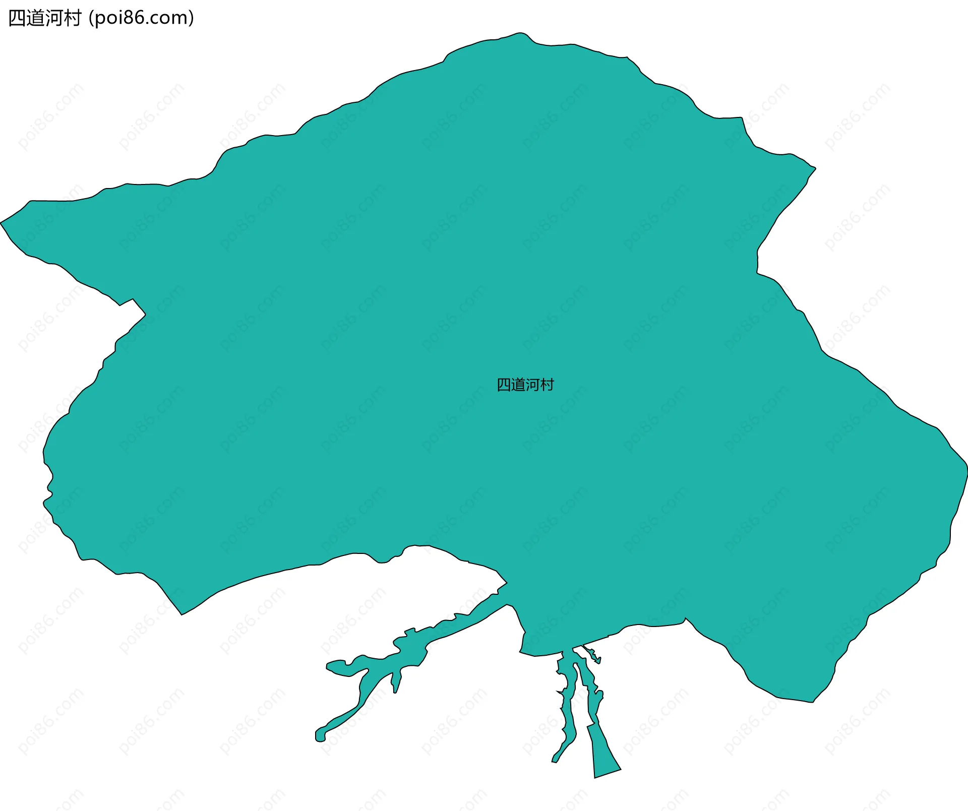 四道河村边界地图