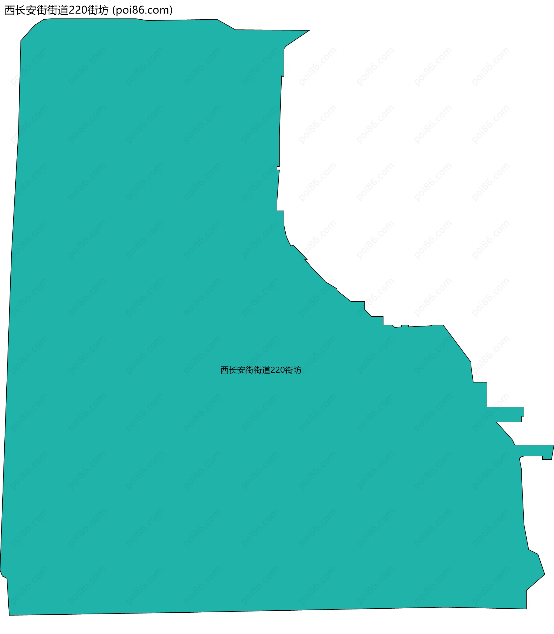 西长安街街道220街坊边界地图