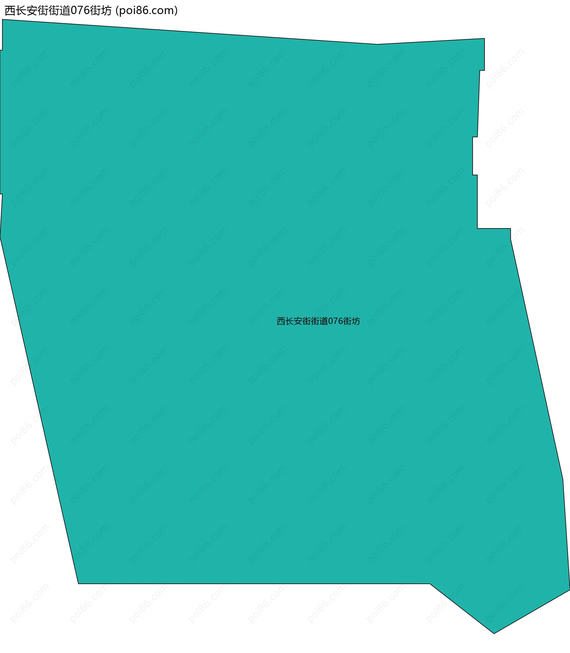 西长安街街道076街坊边界地图