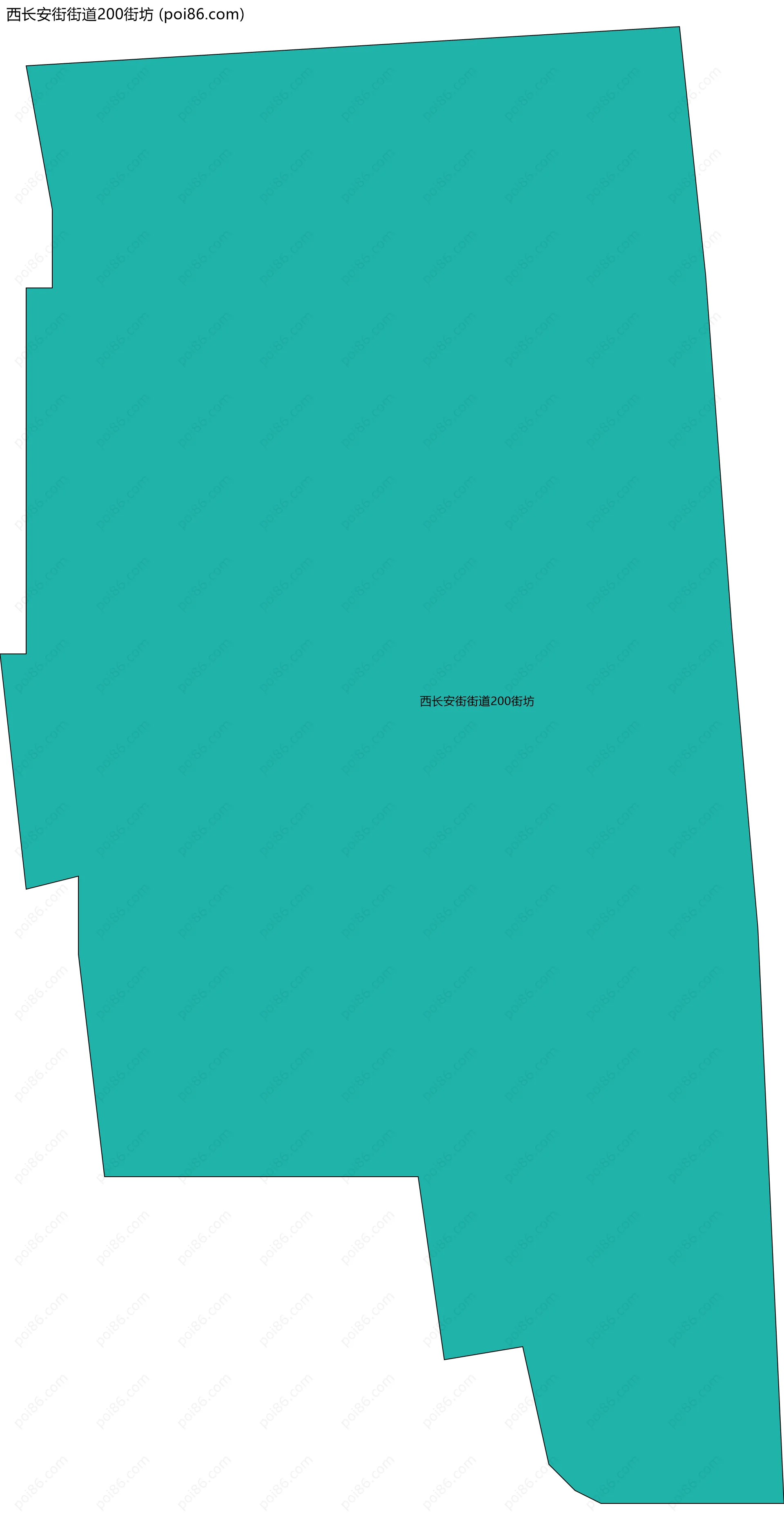 西长安街街道200街坊边界地图
