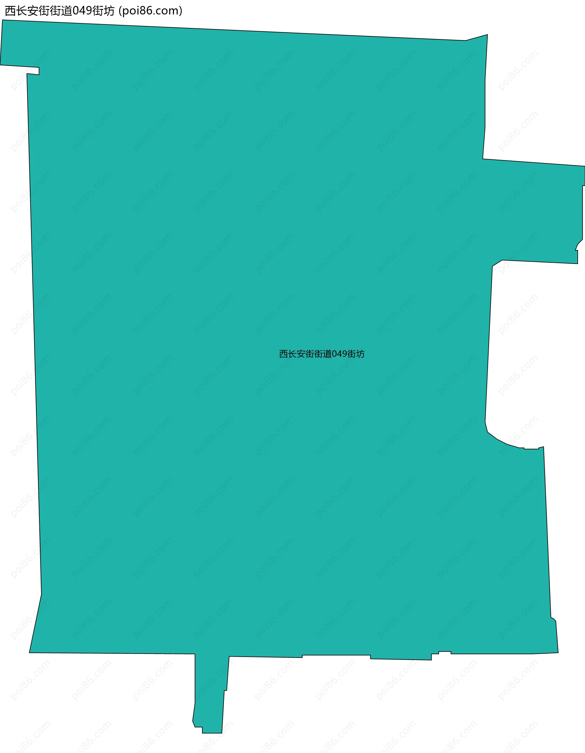 西长安街街道049街坊边界地图