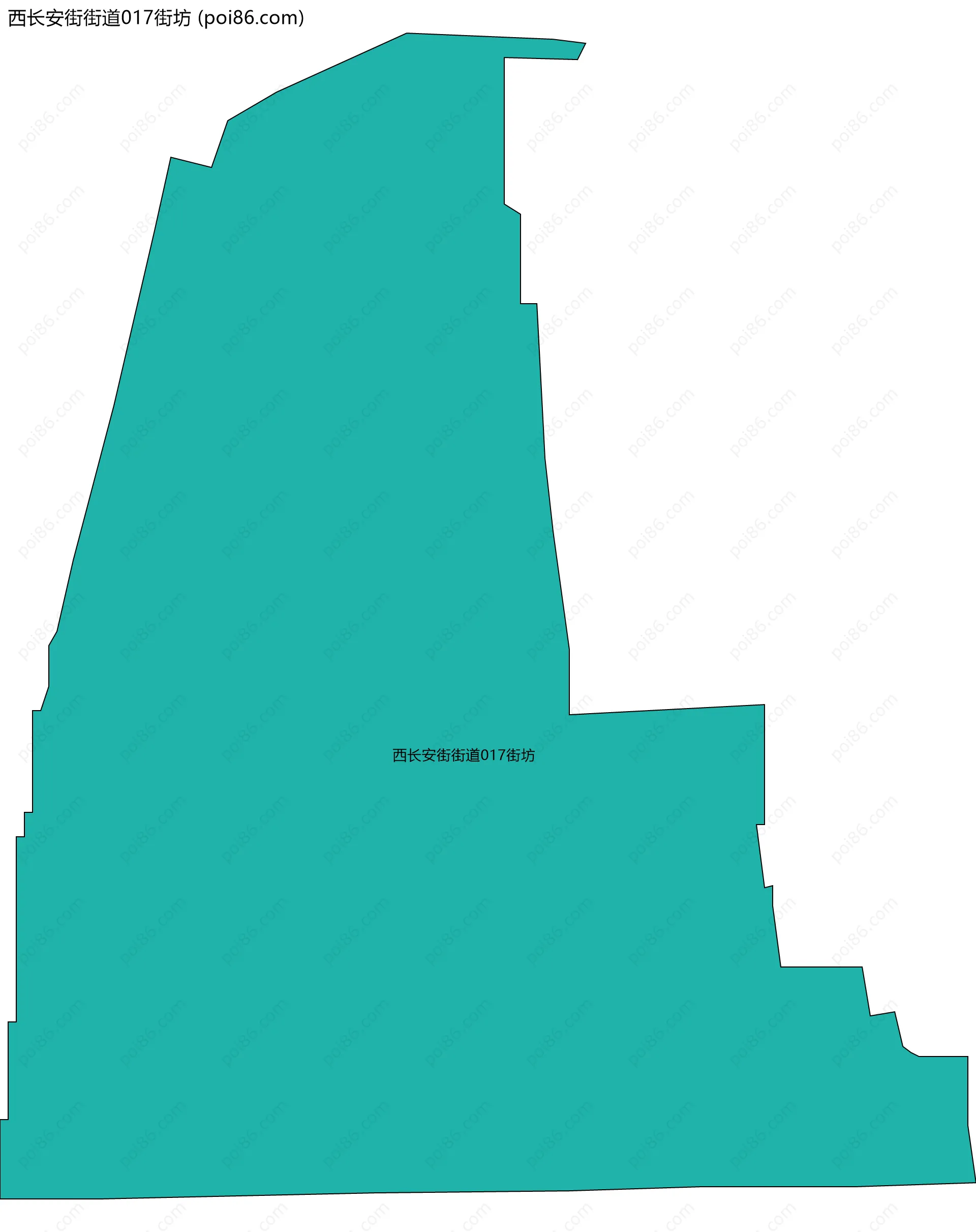 西长安街街道017街坊边界地图