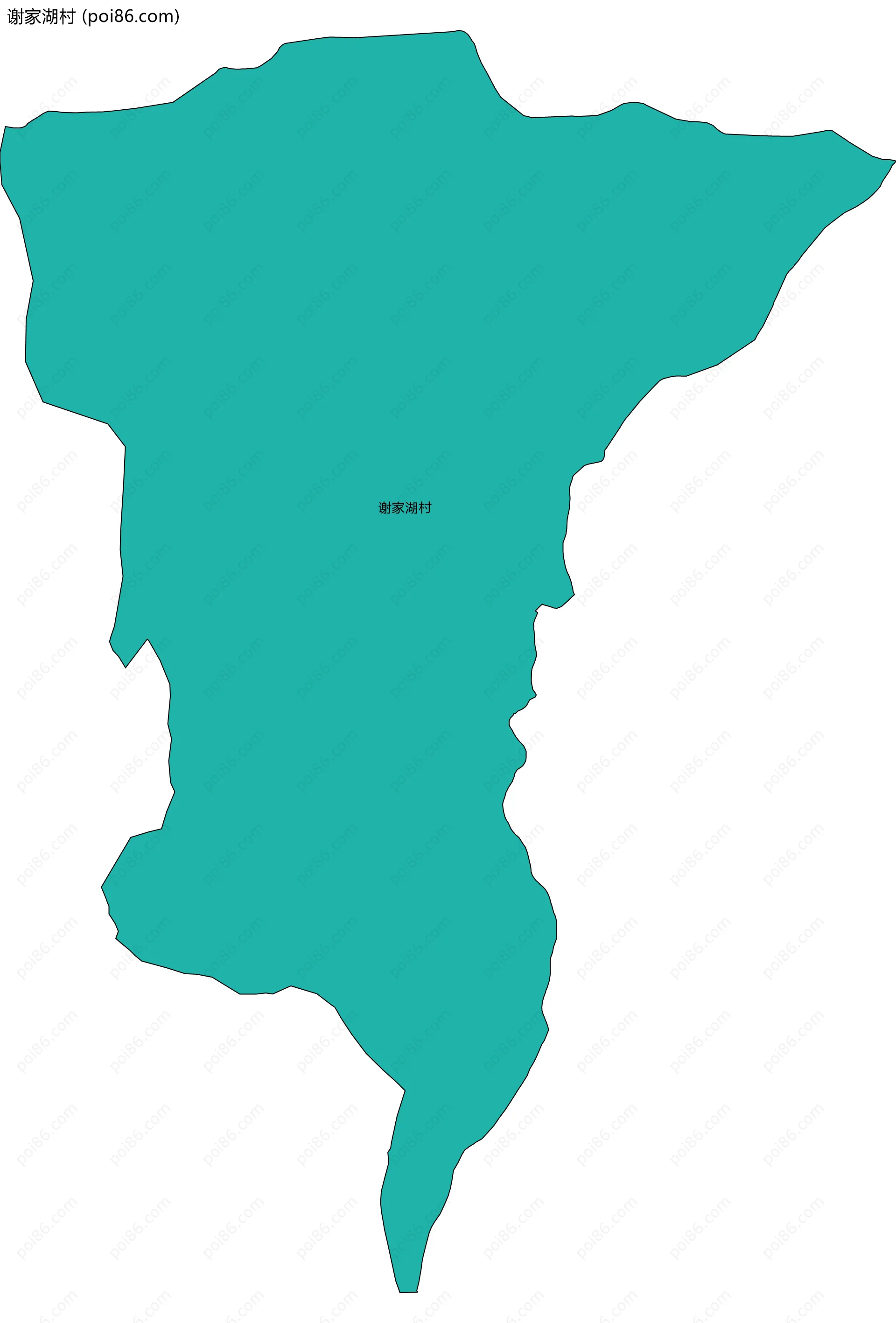 谢家湖村边界地图