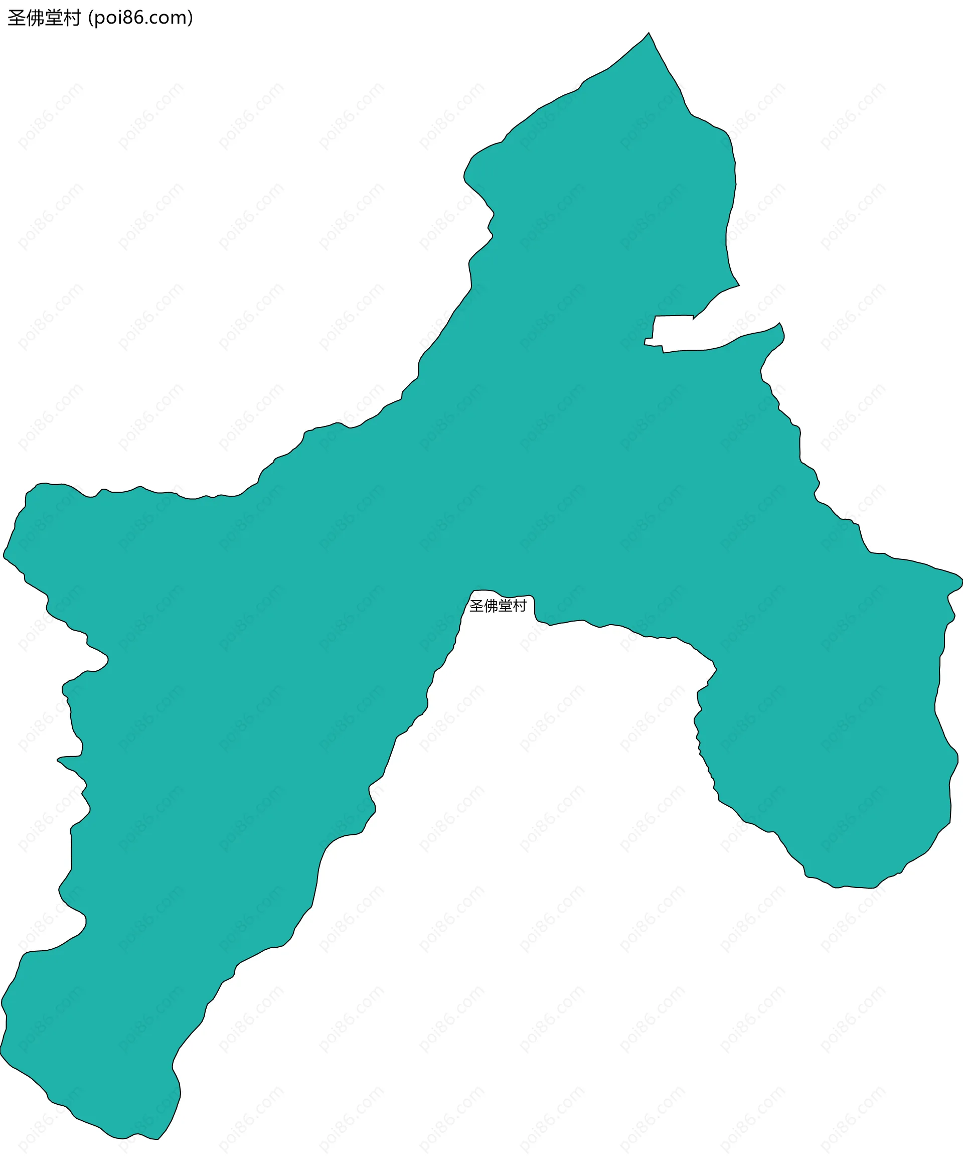 圣佛堂村边界地图