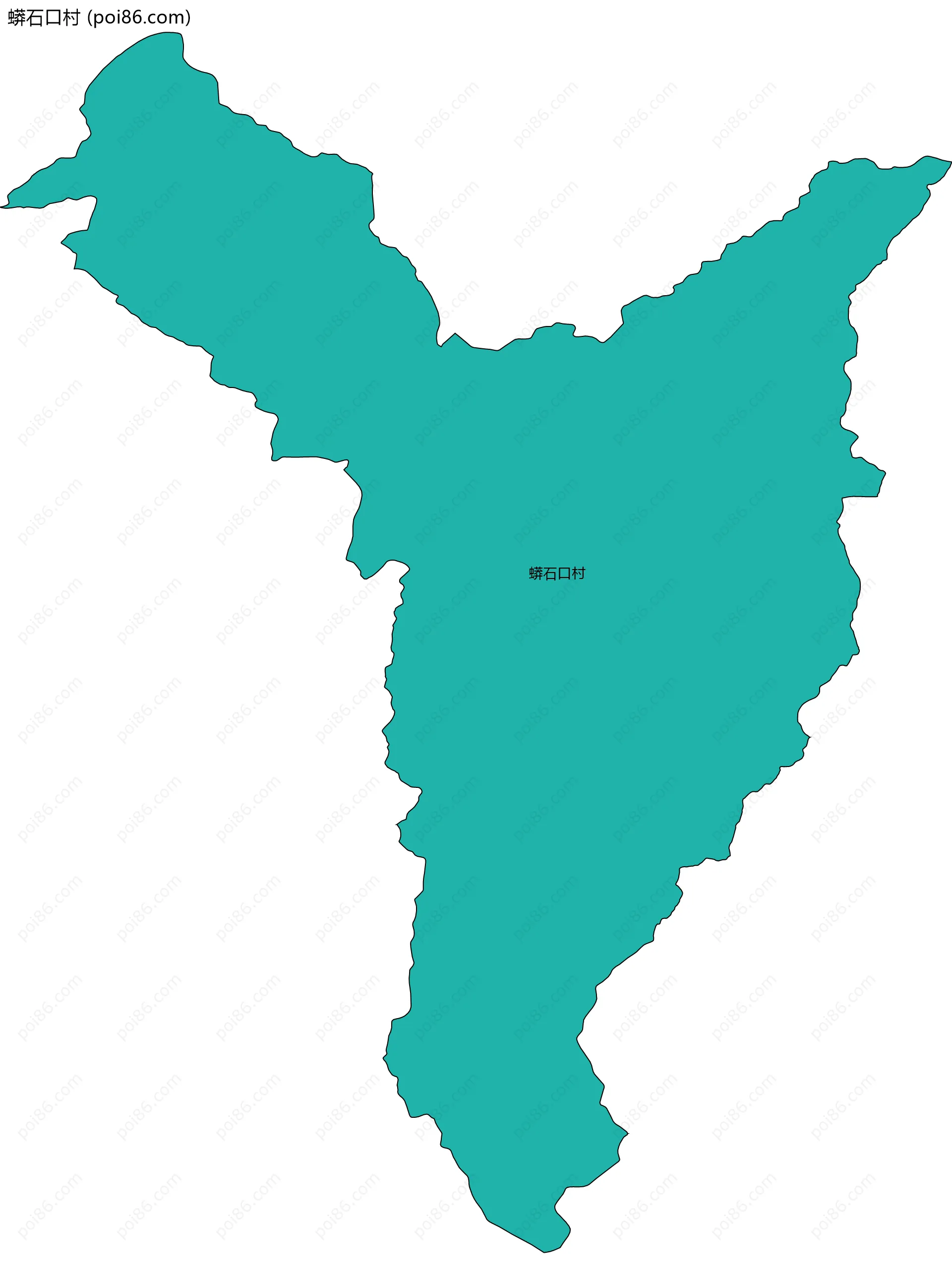 蟒石口村边界地图