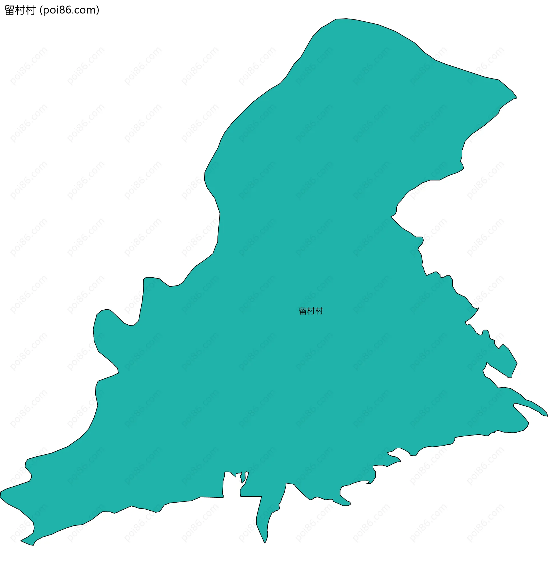 留村村边界地图