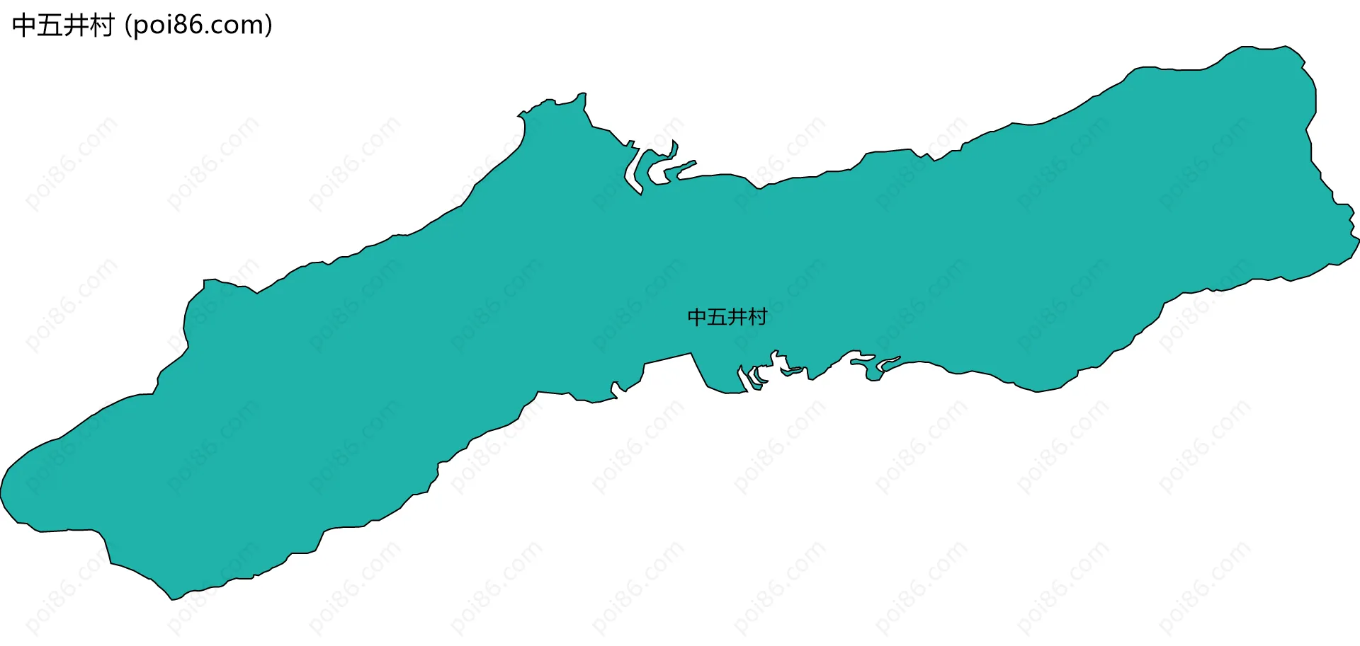 中五井村边界地图