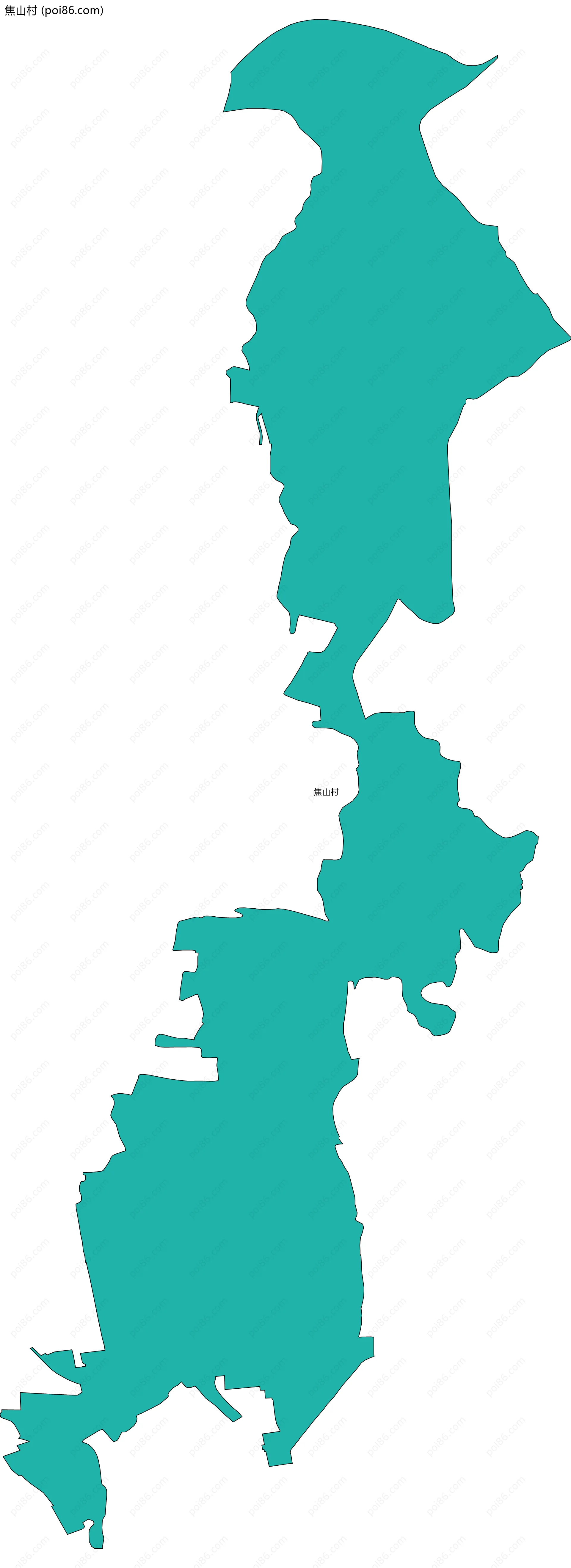 焦山村边界地图