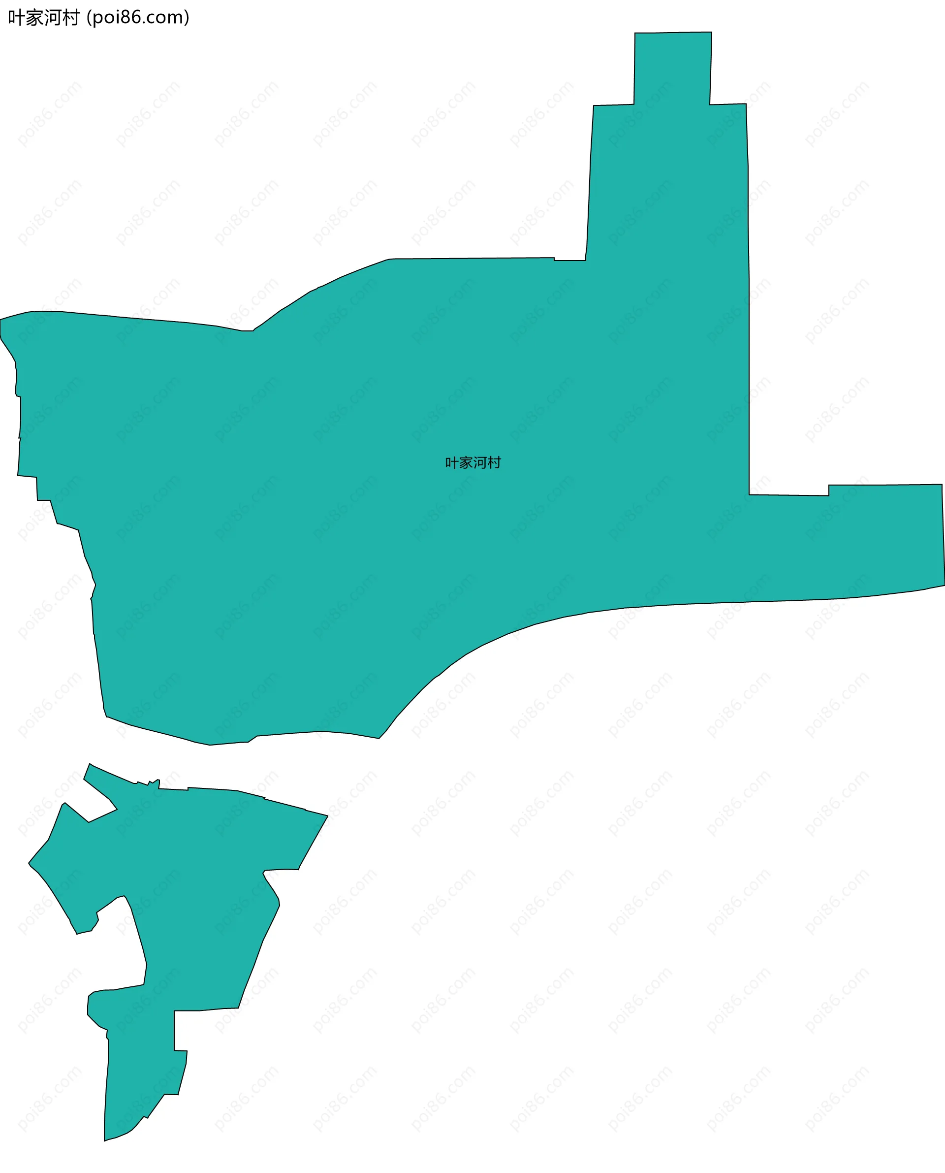 叶家河村边界地图