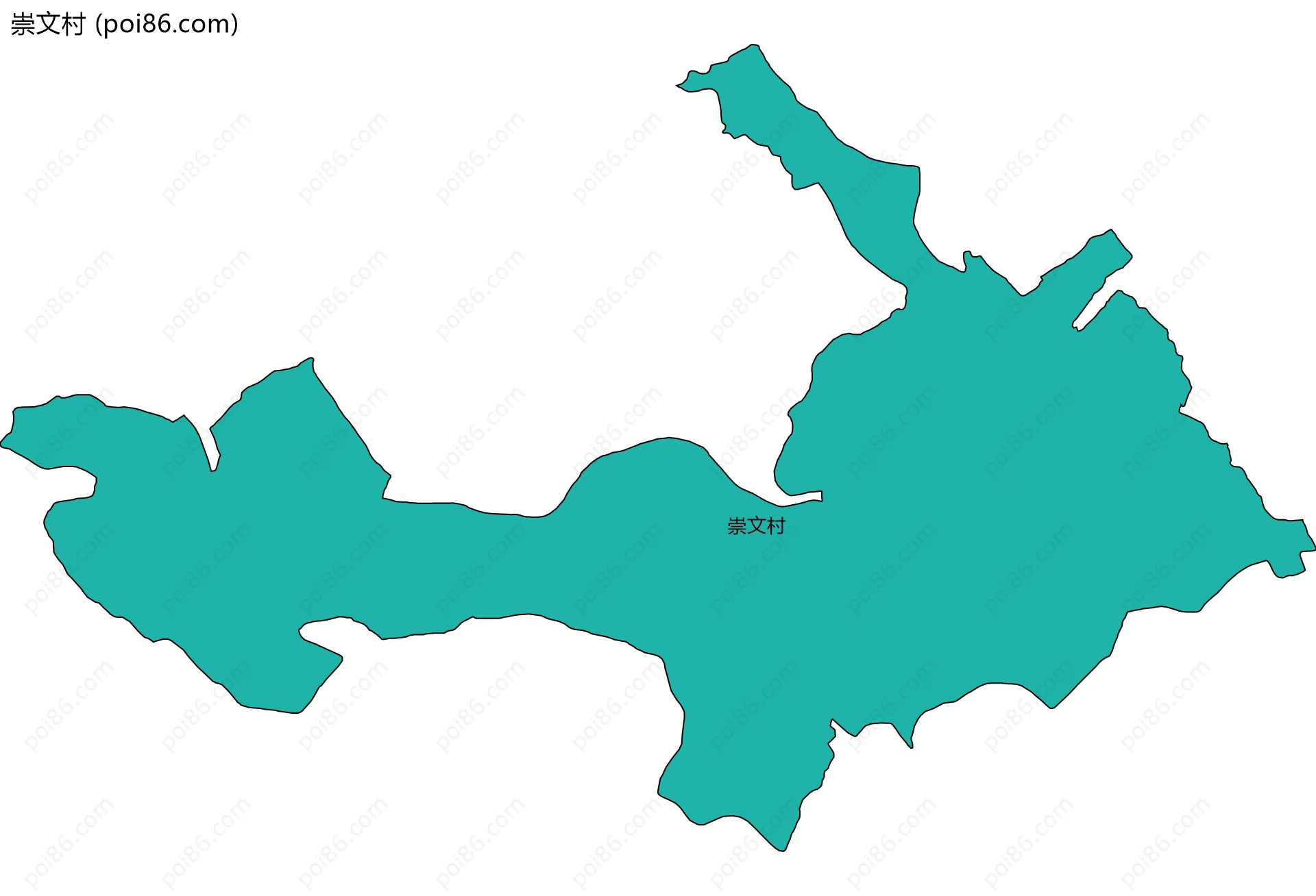 崇文村边界地图