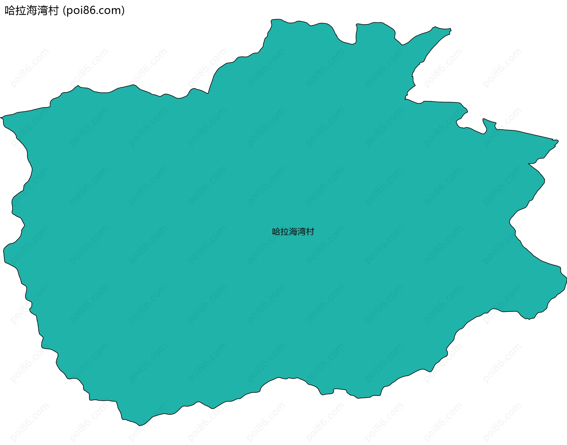 哈拉海湾村边界地图
