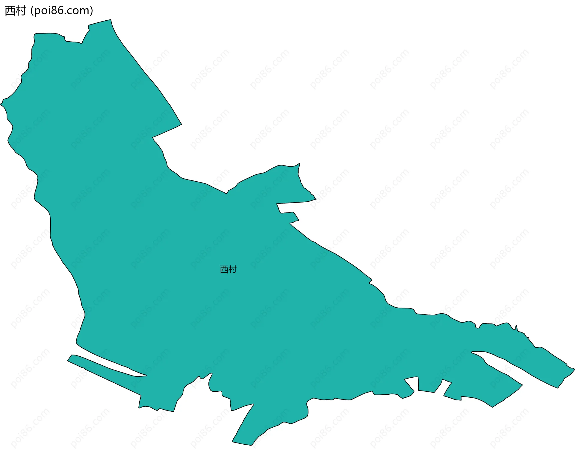 西村边界地图
