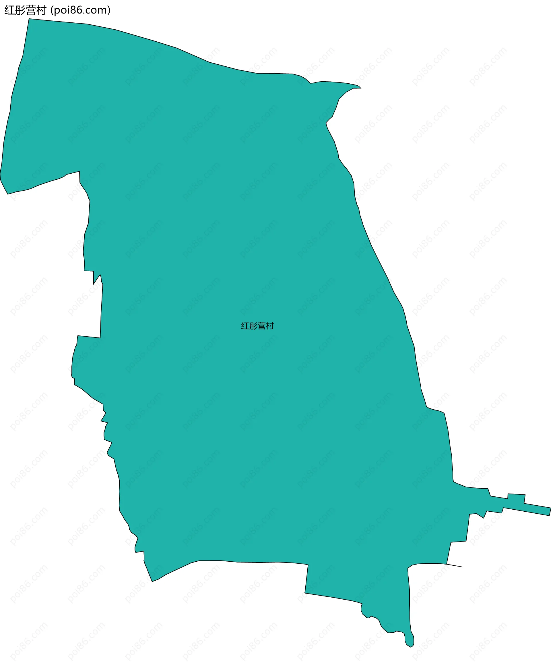红彤营村边界地图