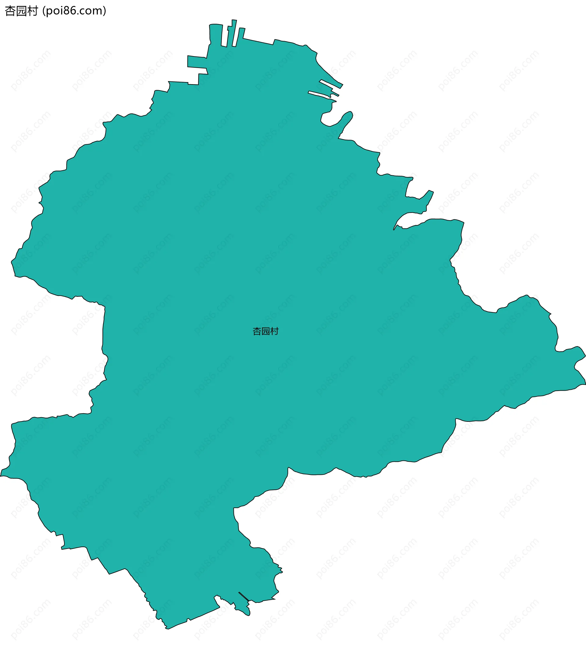 杏园村边界地图