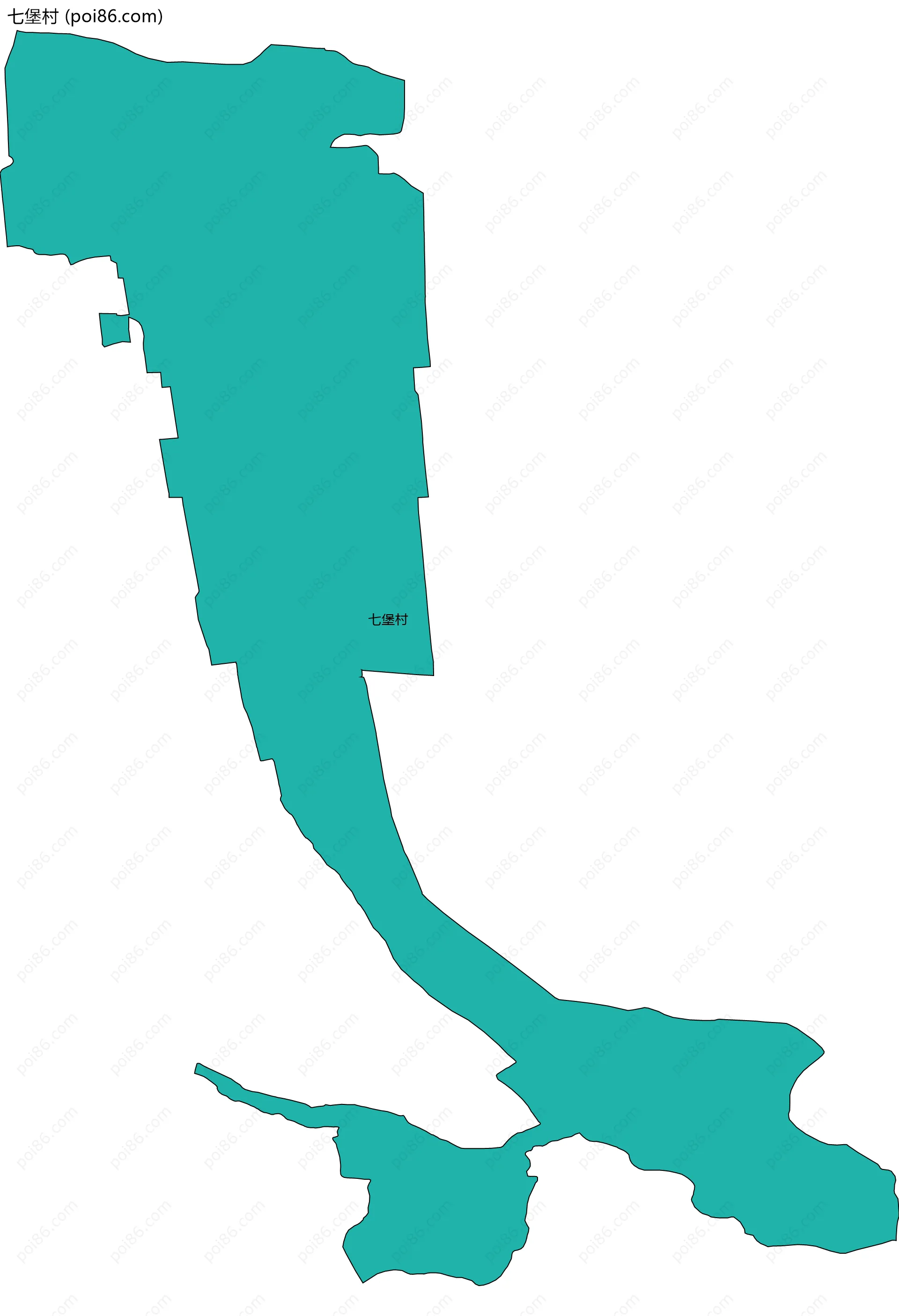 七堡村边界地图