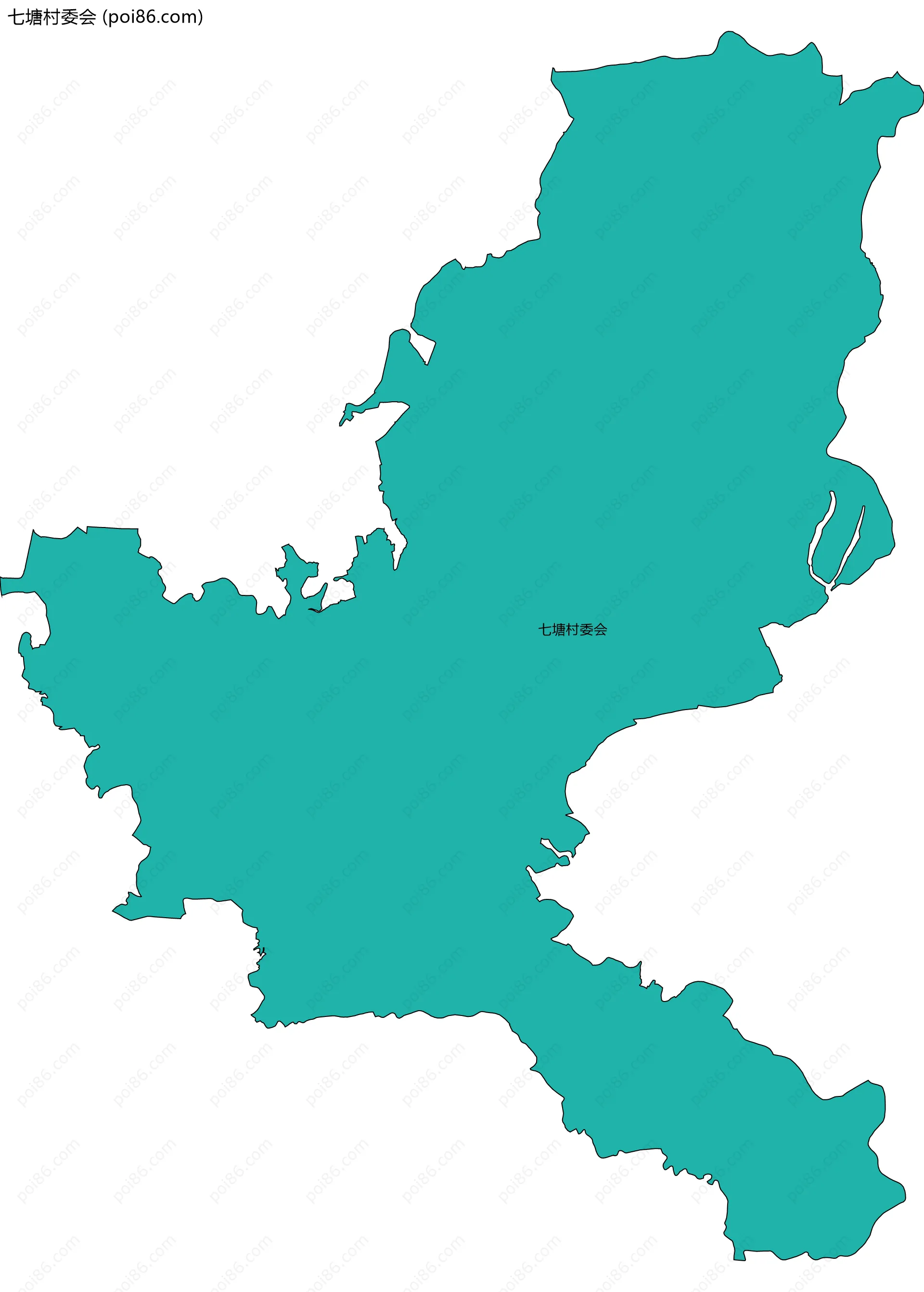 七塘村委会边界地图